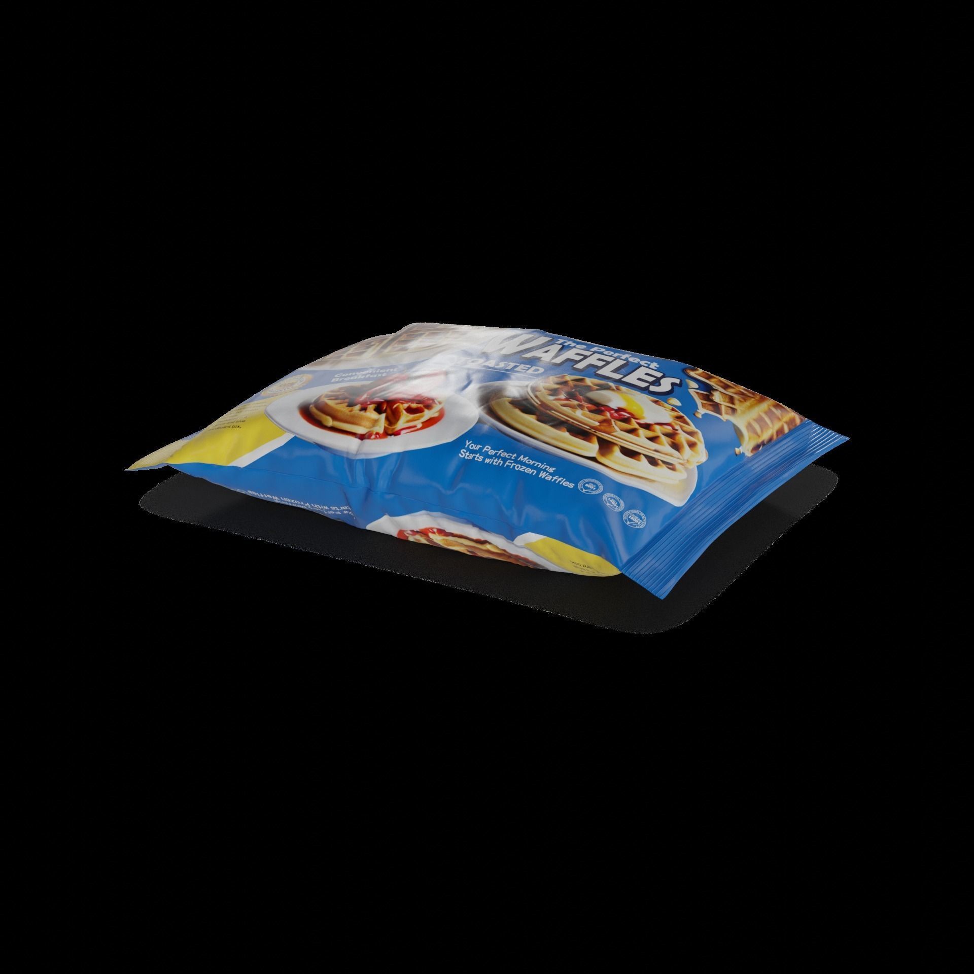 Other frozen meals Frozen Waffles Low-poly 3D model_1