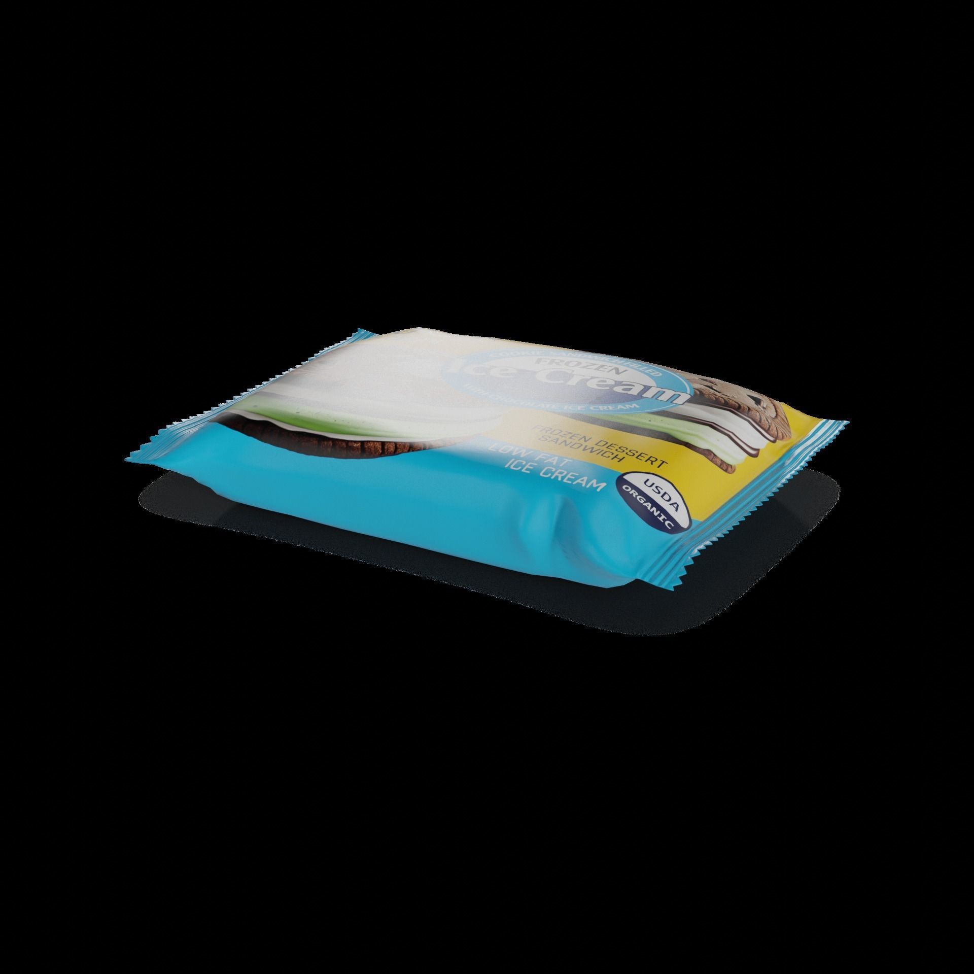 Other frozen meals Frozen Ice Cream Sandwich Low-poly 3D model_1