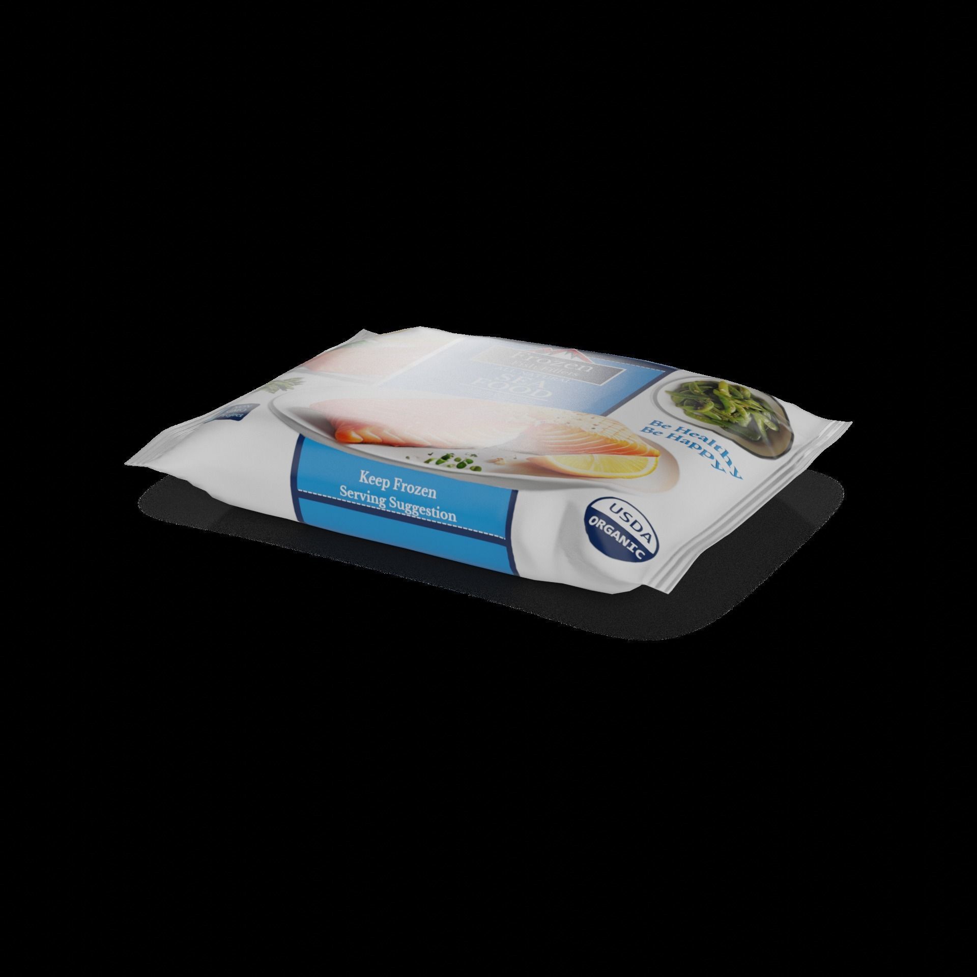 Other frozen meals Frozen Fish Fillets Low-poly 3D model_1