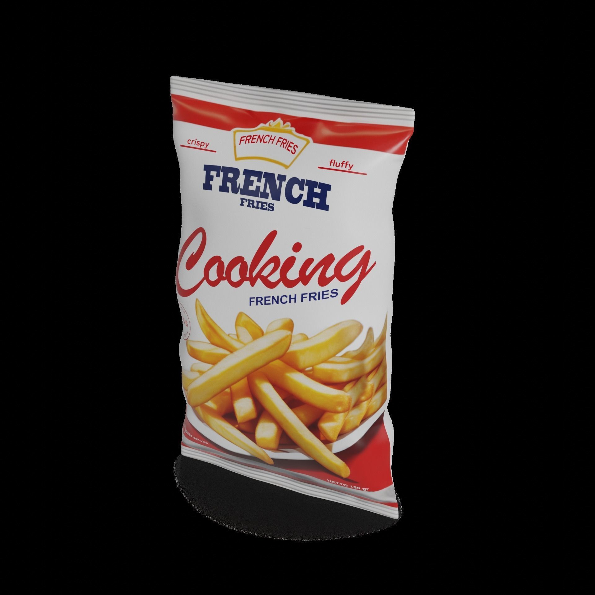 Other frozen meals Frozen French Fries Low-poly 3D model_1