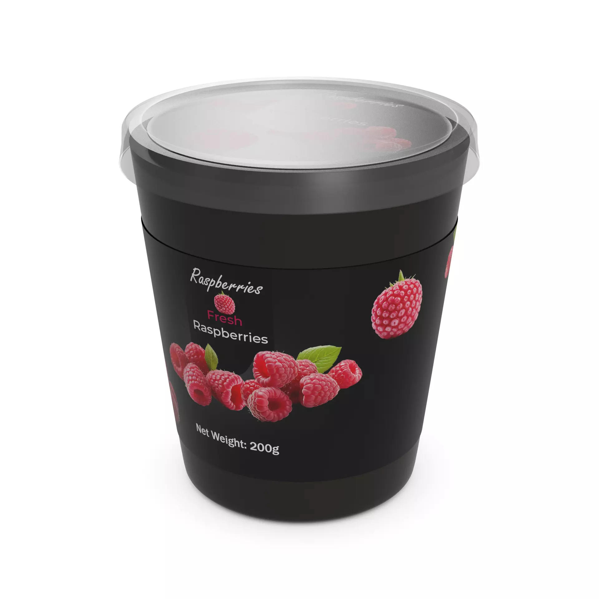 Frozen berries and fruit Raspberries Low-poly 3D model_0