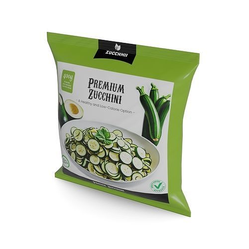 Frozen vegetables Frozen Zucchini Low-poly 3D model
