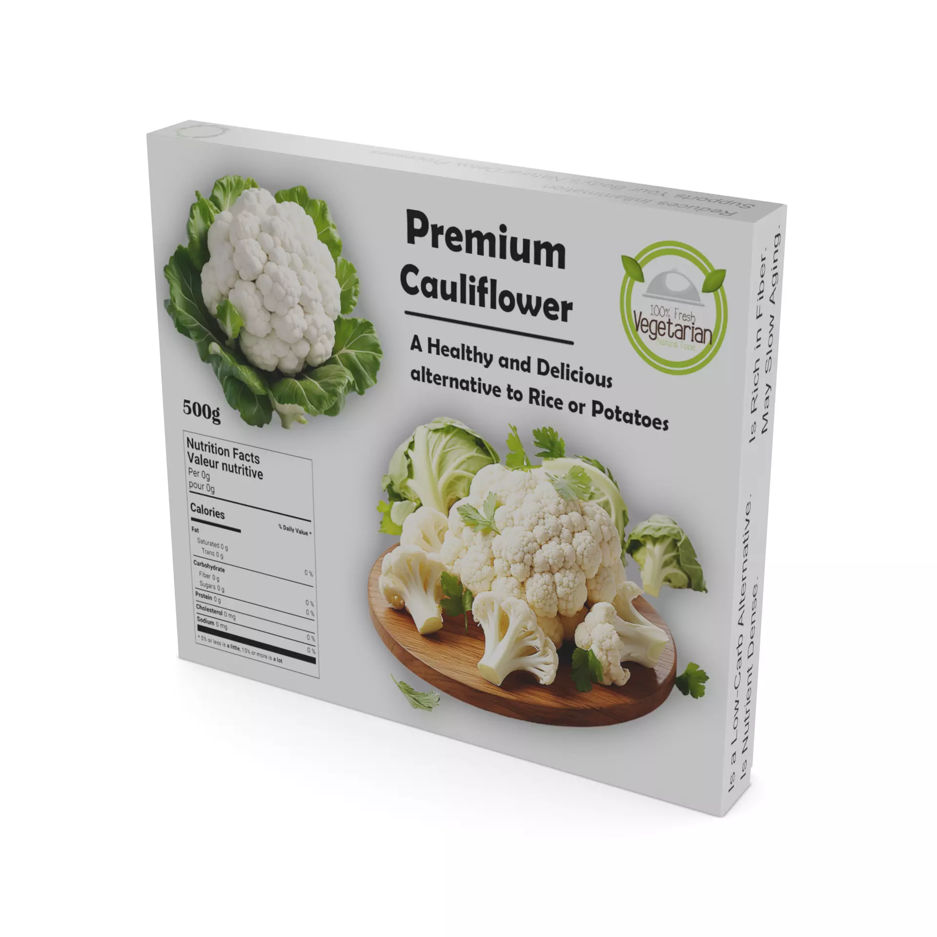 Frozen vegetables Frozen Cauliflower Low-poly 3D model_0