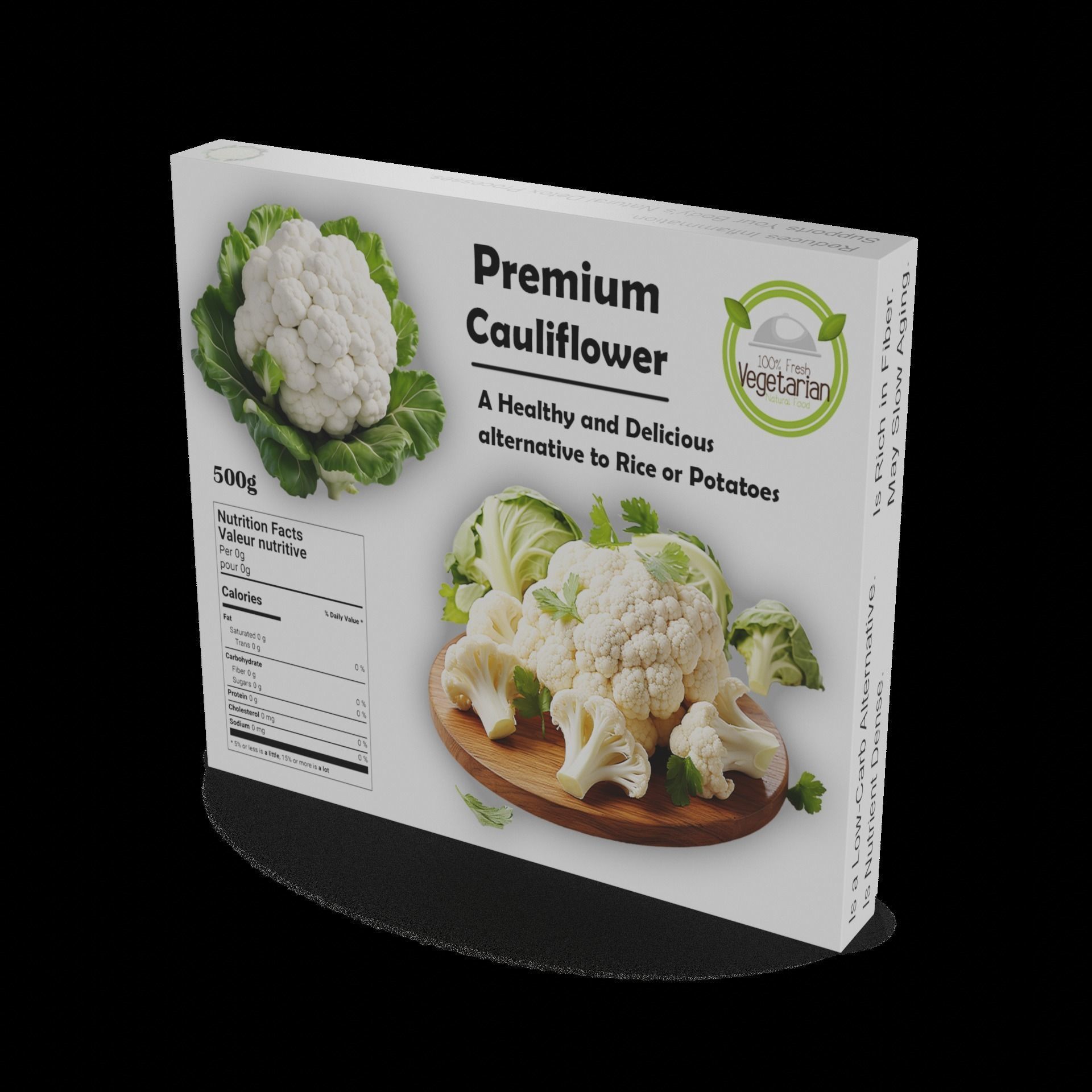 Frozen vegetables Frozen Cauliflower Low-poly 3D model_1