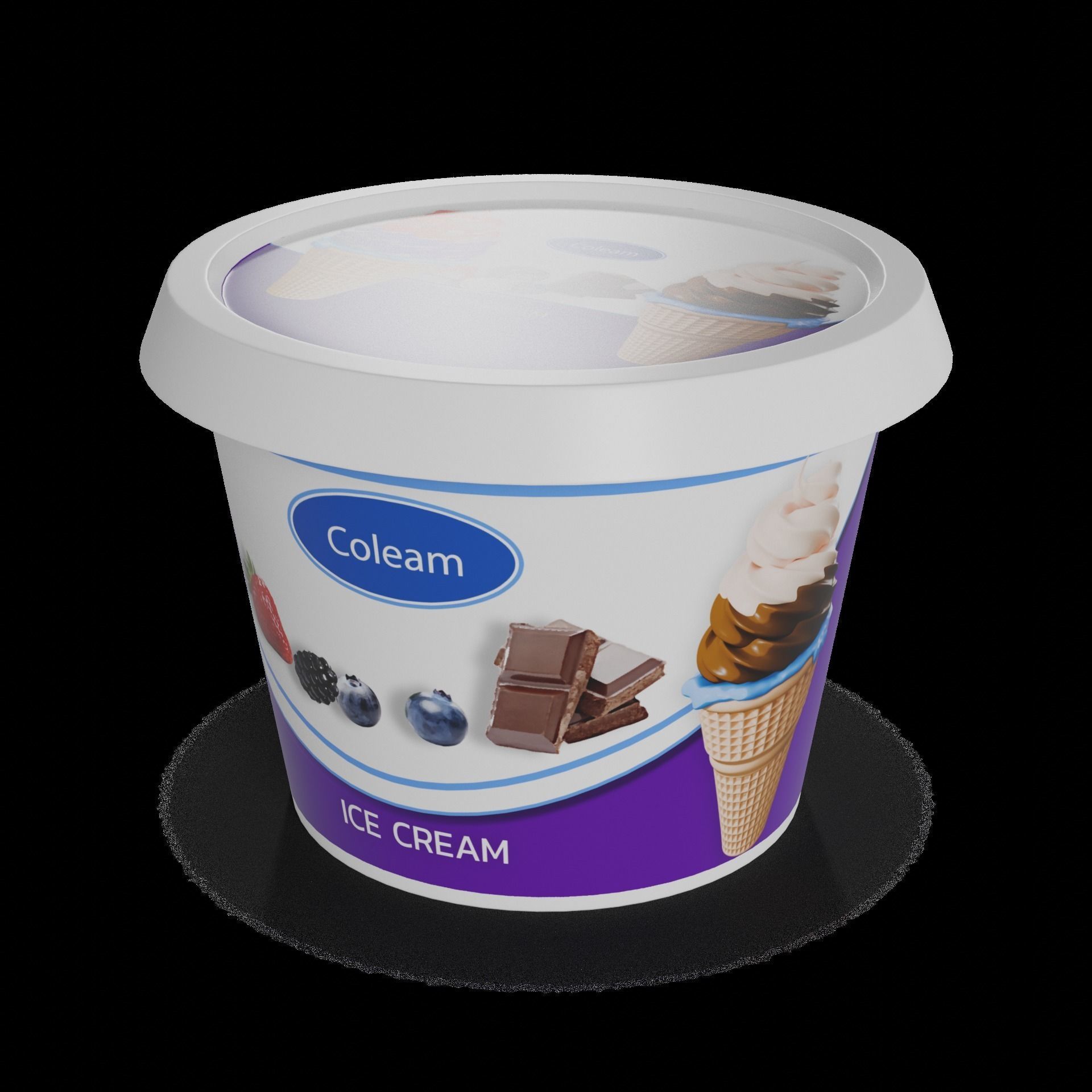 Ice cream tubs Ice Cream Tub Low-poly 3D model_1
