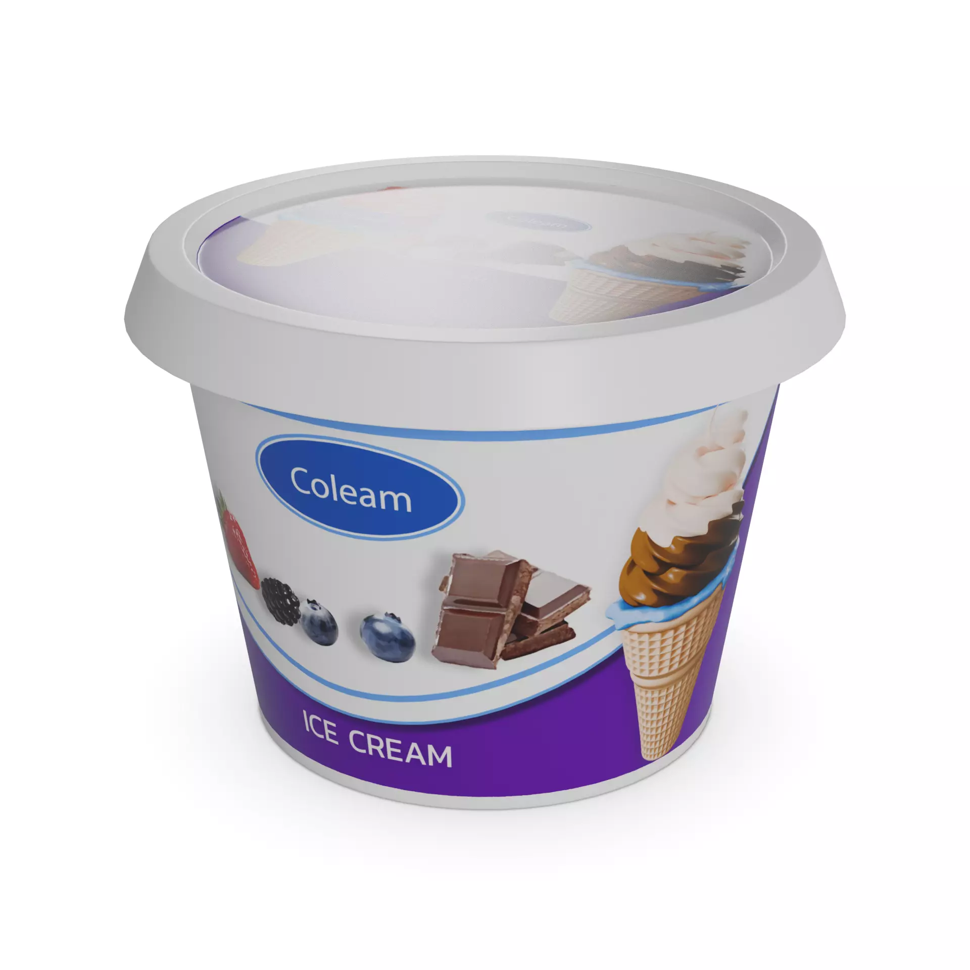 Ice cream tubs Ice Cream Tub Low-poly 3D model_0