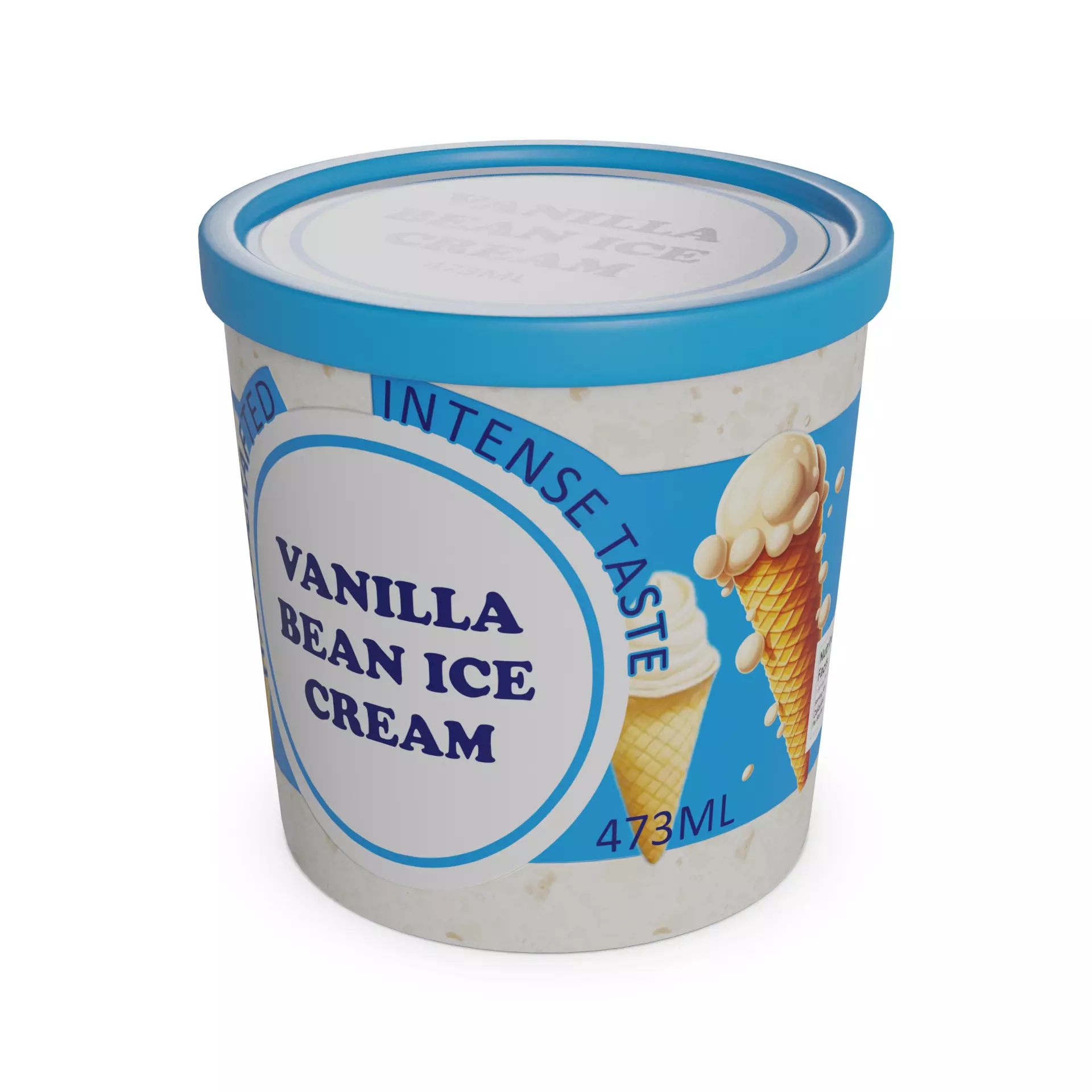 Ice cream tubs Vanilla Bean Ice Cream Tub Low-poly 3D model_0