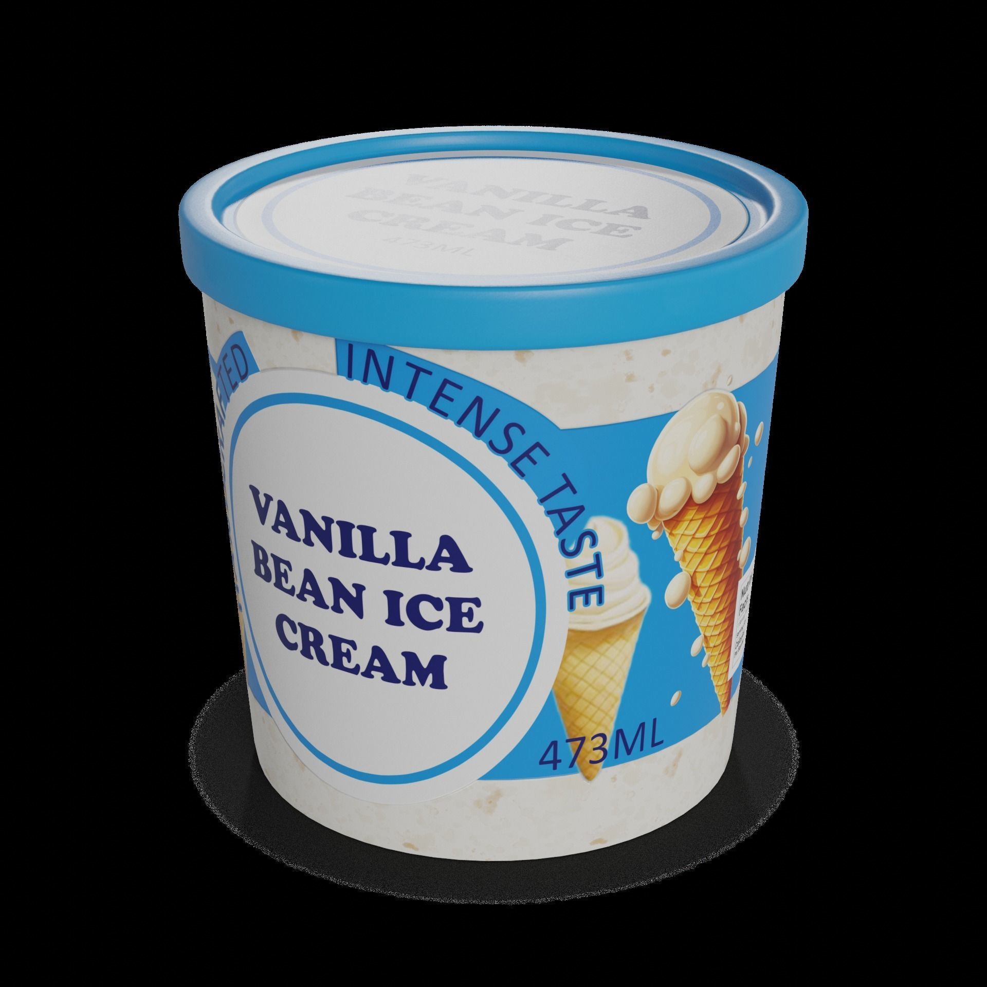 Ice cream tubs Vanilla Bean Ice Cream Tub Low-poly 3D model_1