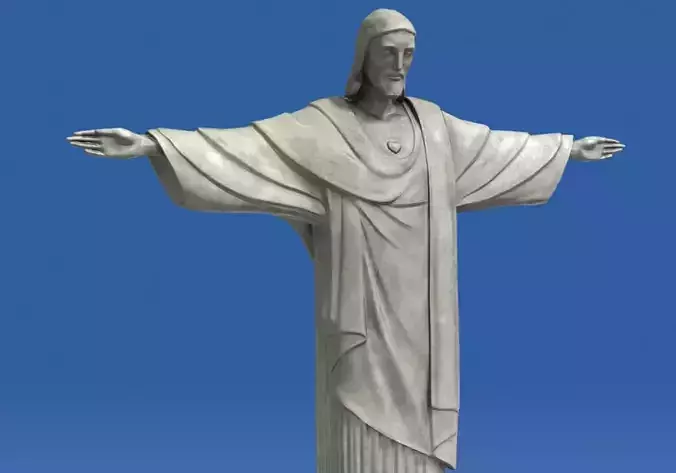 Realistic Christ Redeemer Statue 3D 3D print model