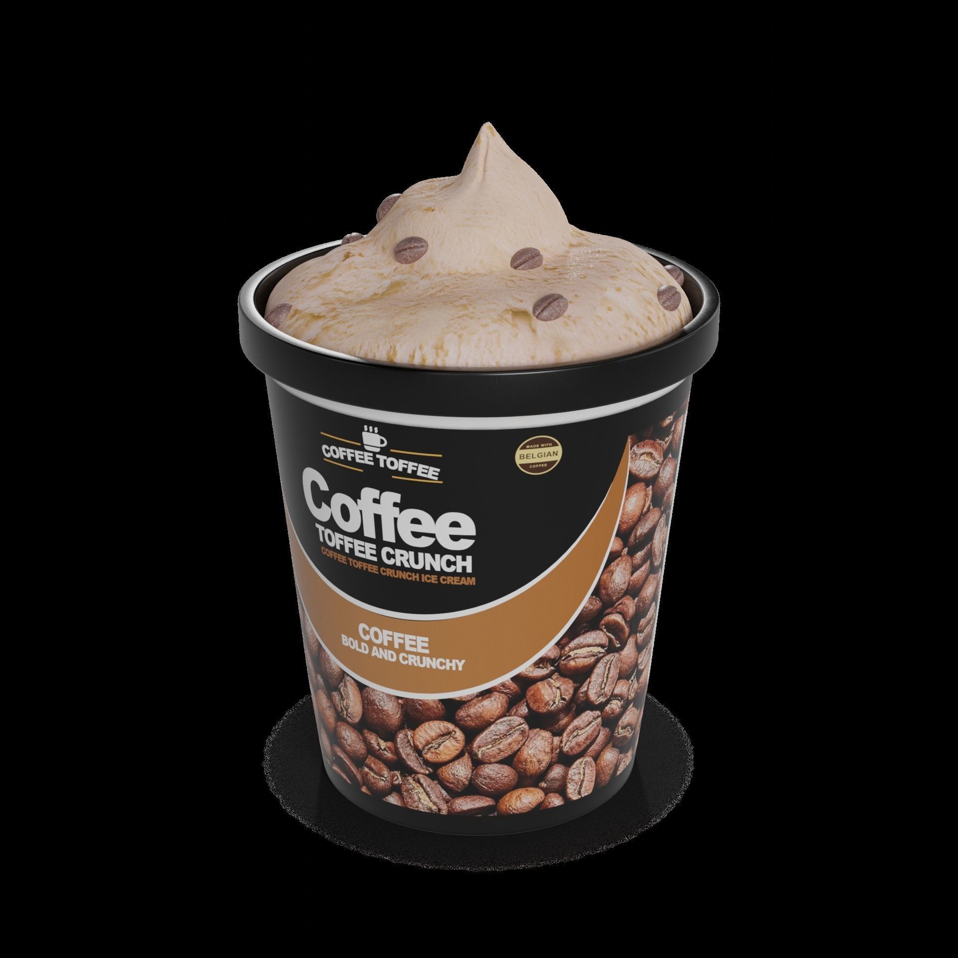 Ice cream tubs Coffee Toffee Crunch Ice Cream Tub 3D model_1