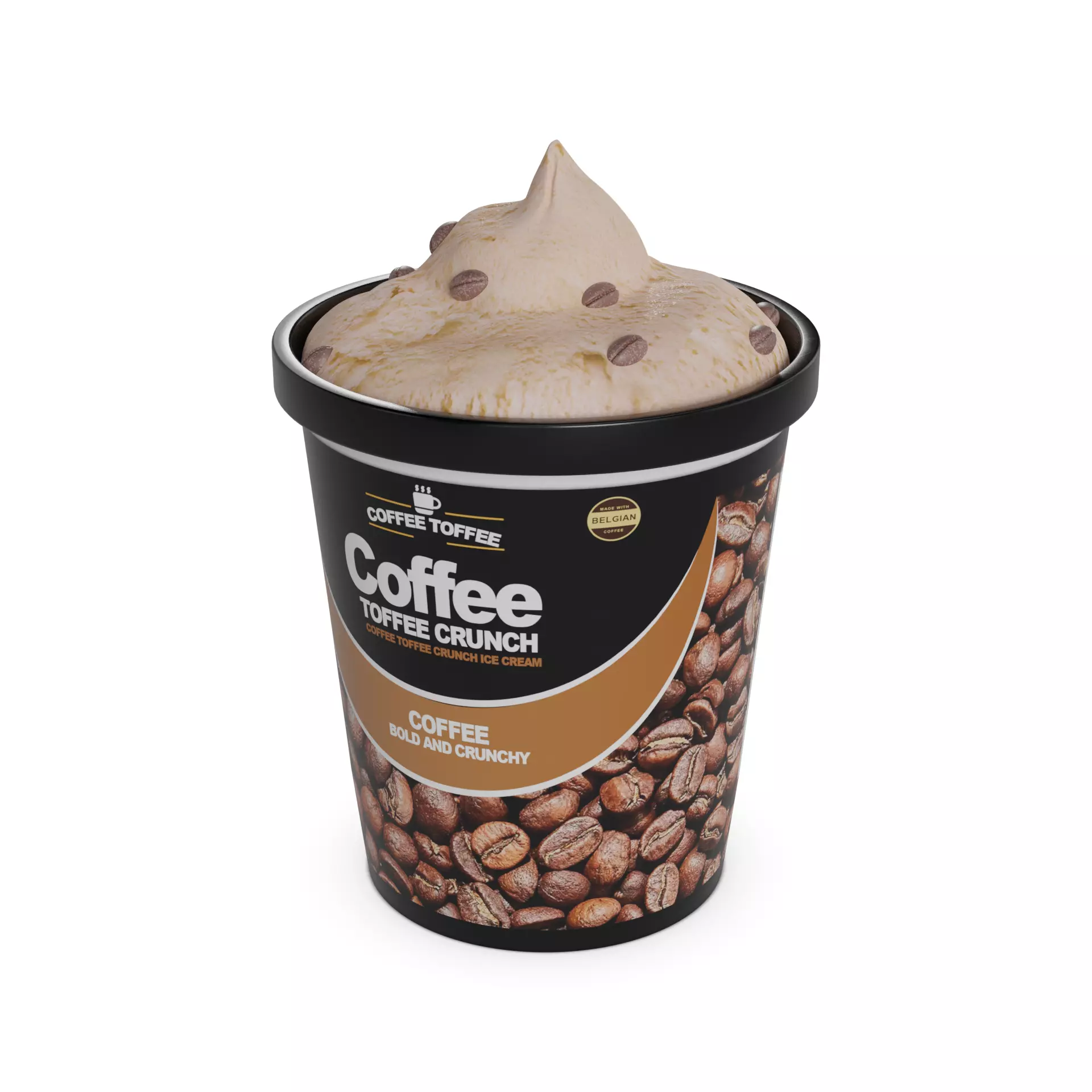 Ice cream tubs Coffee Toffee Crunch Ice Cream Tub 3D model_0