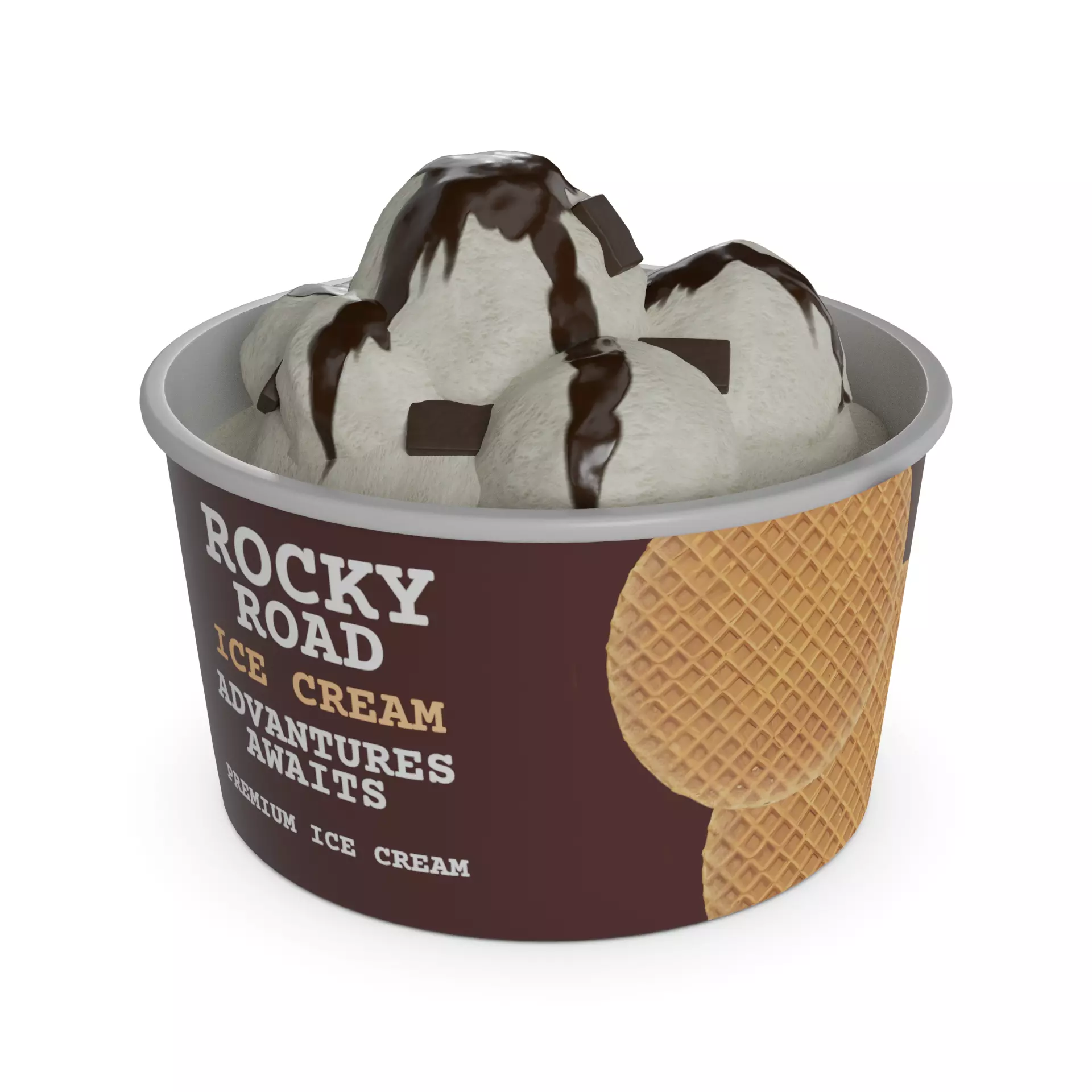 Ice cream tubs Rocky Road Ice Cream Tub 3D model_0