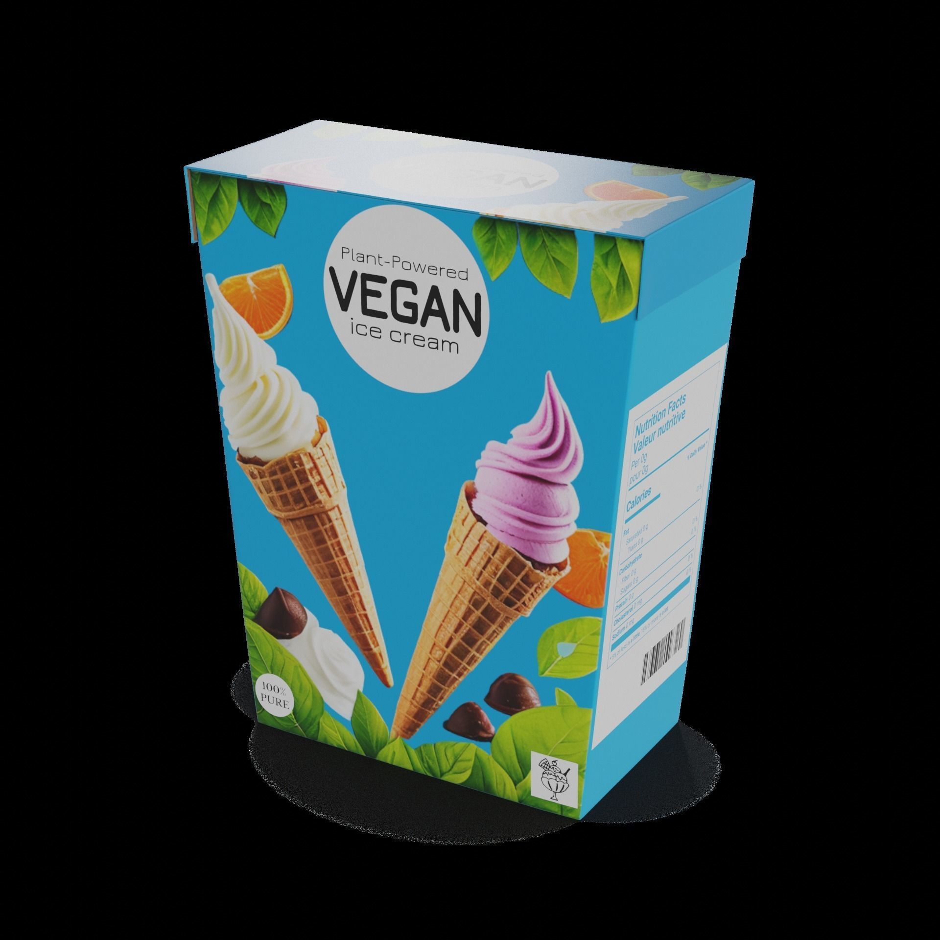 Vegan ice cream Vegan Ice Cream Cones Low-poly 3D model_1