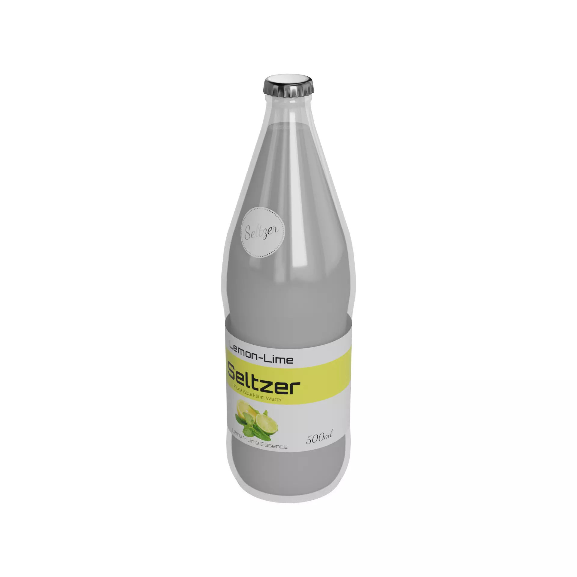 Fizzy soft drinks Lemon-Lime Seltzer Low-poly 3D model_0
