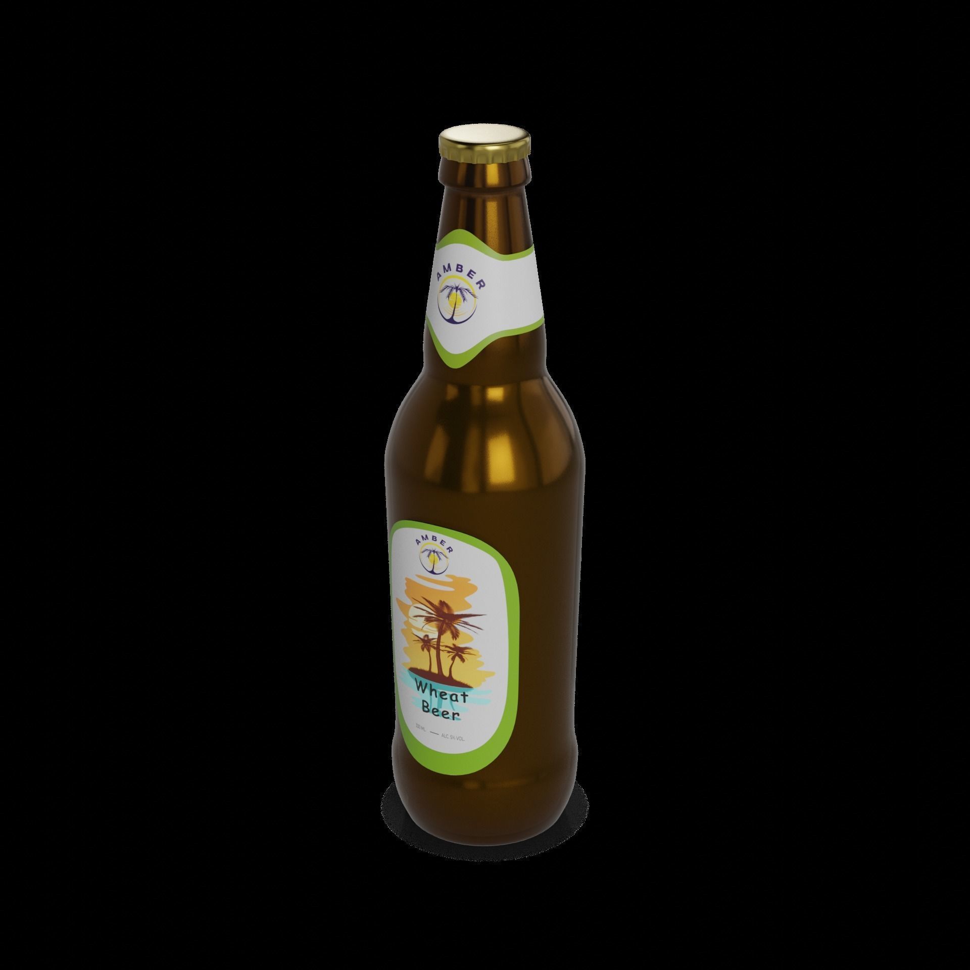 Single Items Wheat Beer 3D model_1
