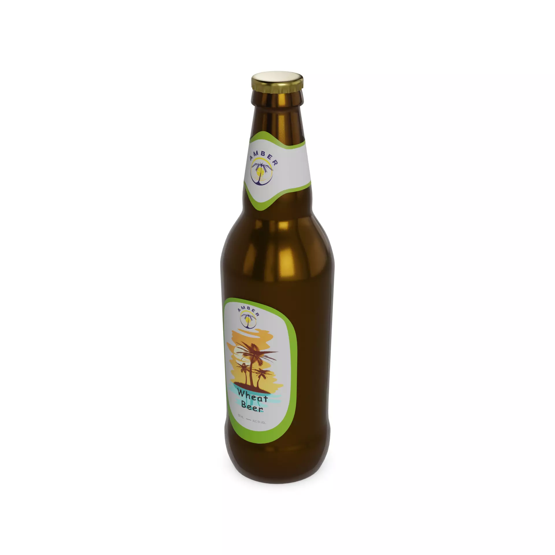 Single Items Wheat Beer 3D model_0
