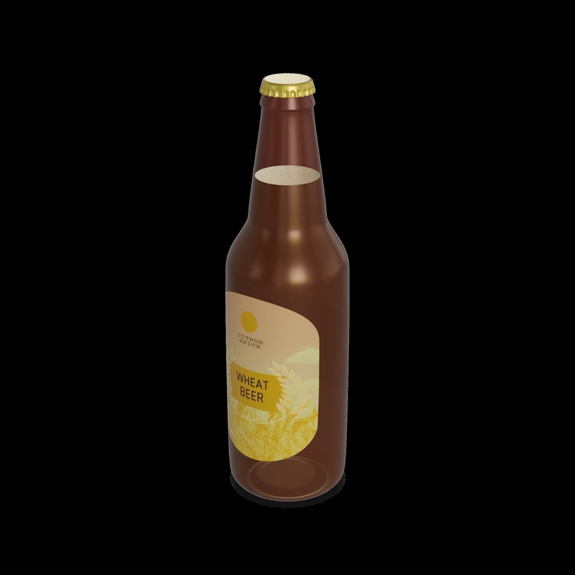 Single Items Wheat Beer 3D model_1