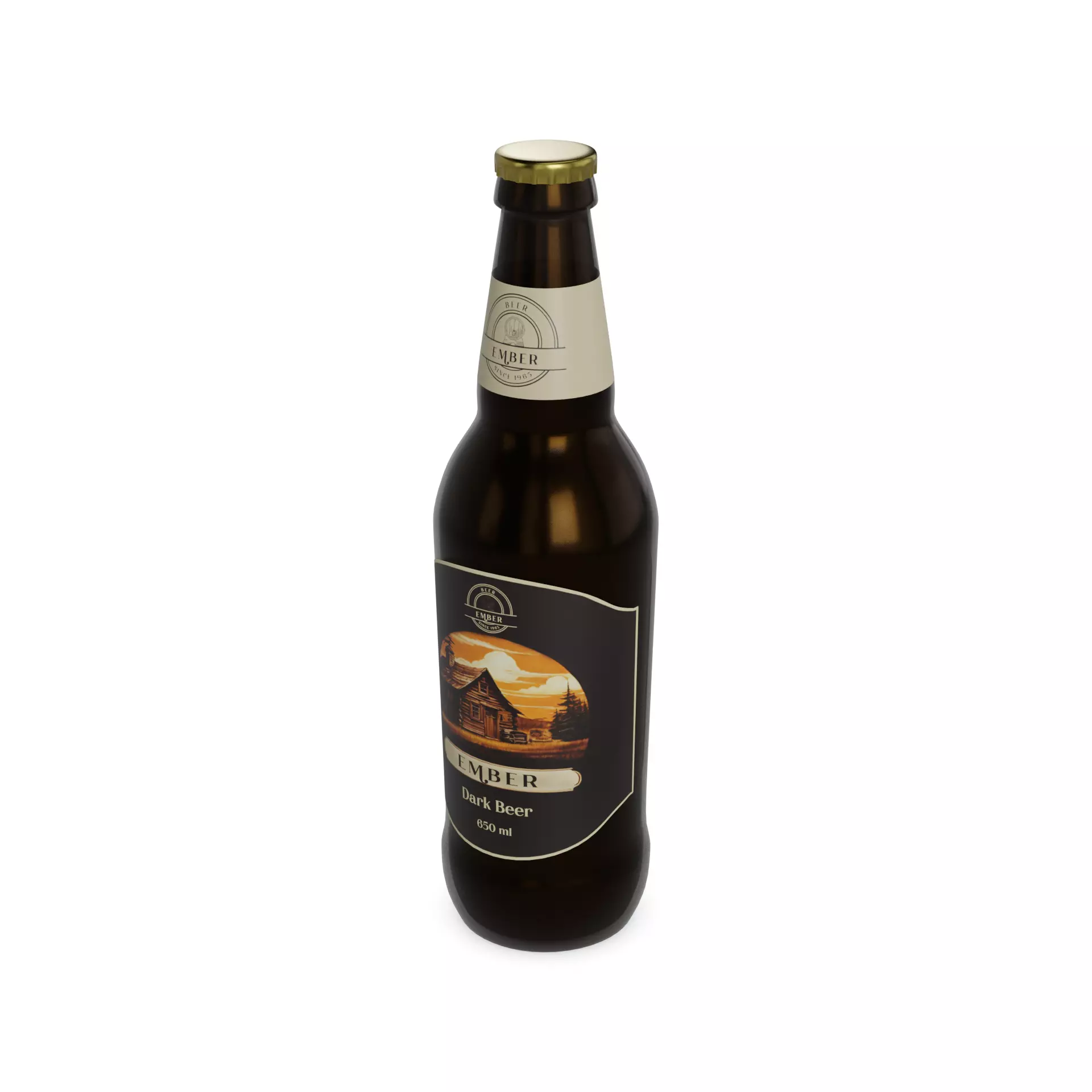Single Items Dark Beer 3D model_0