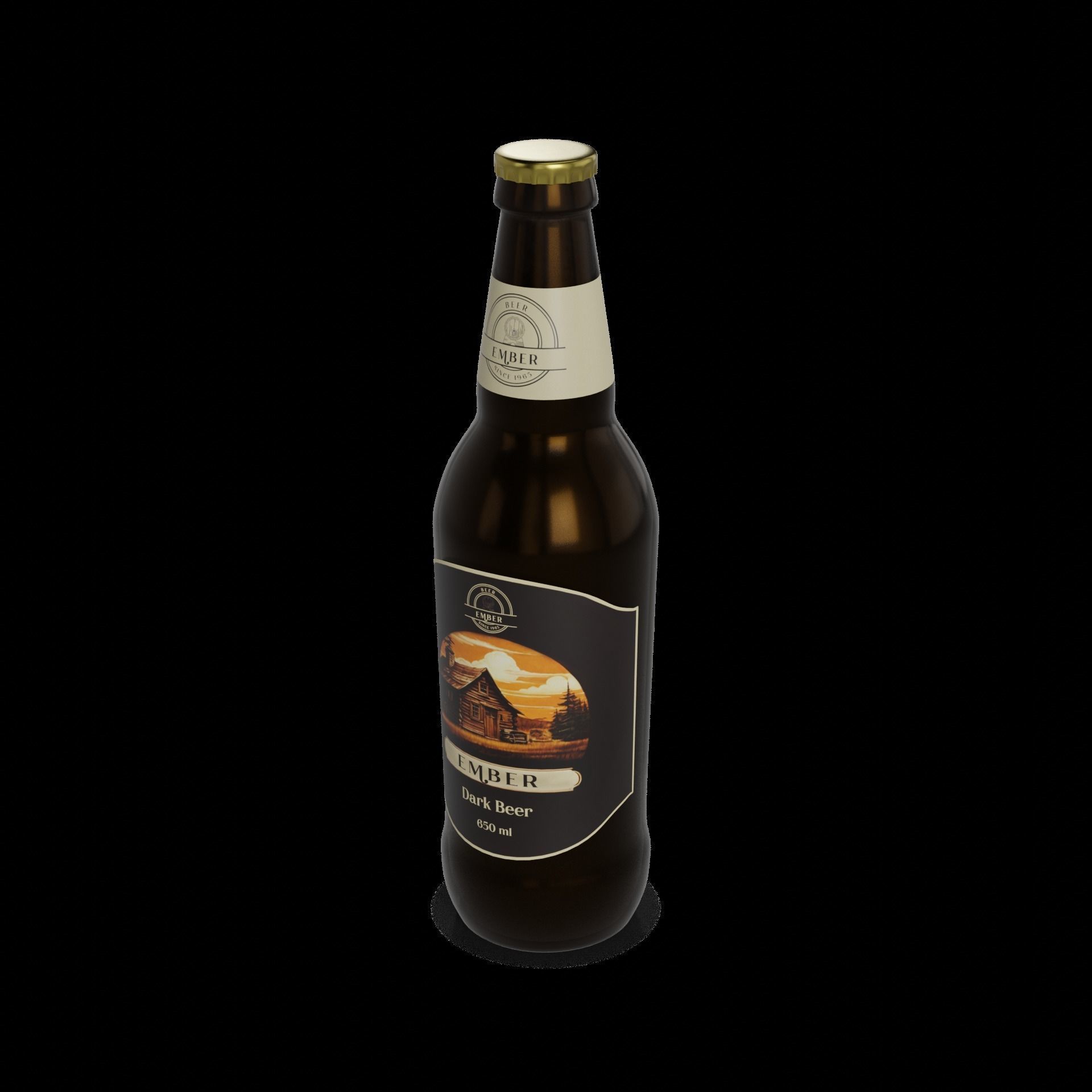 Single Items Dark Beer 3D model_1