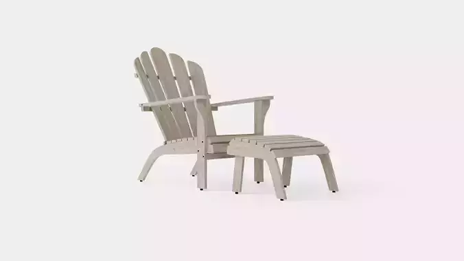 Adirondack sun lounger charcoal Low-poly 3D model
