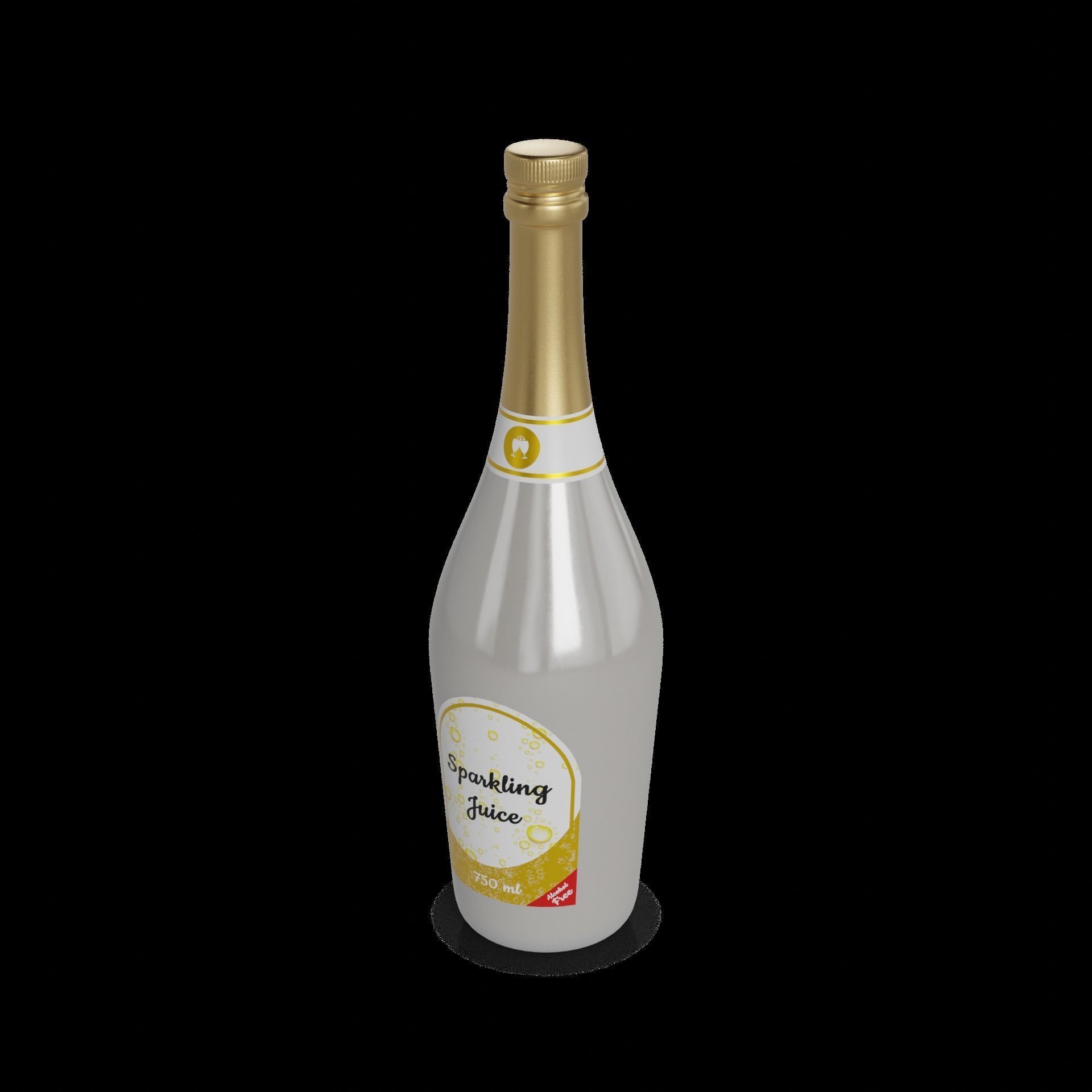 Other non-alcoholic drinks Sparkling Juice Low-poly 3D model_1
