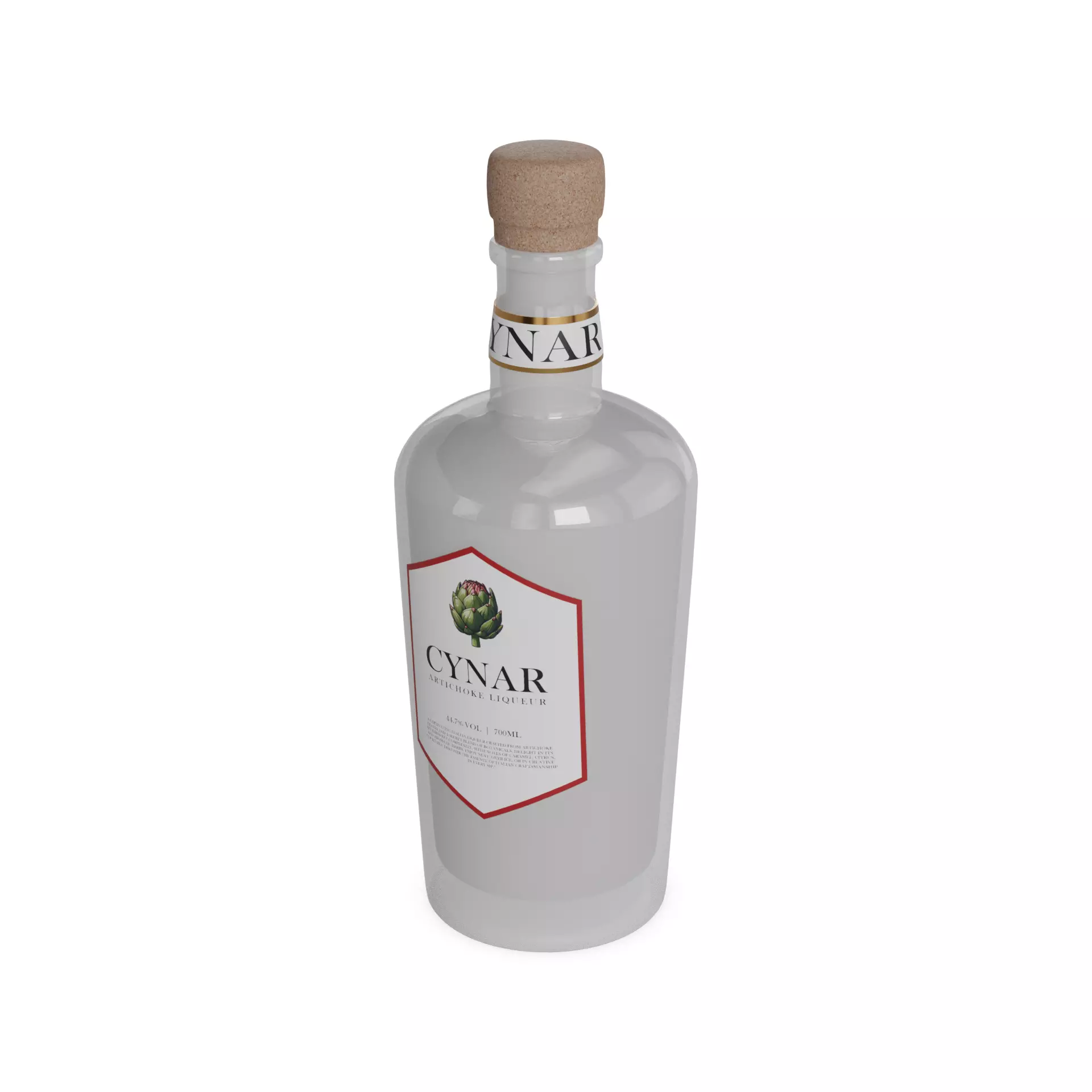 Bitter Cynar Low-poly 3D model_0