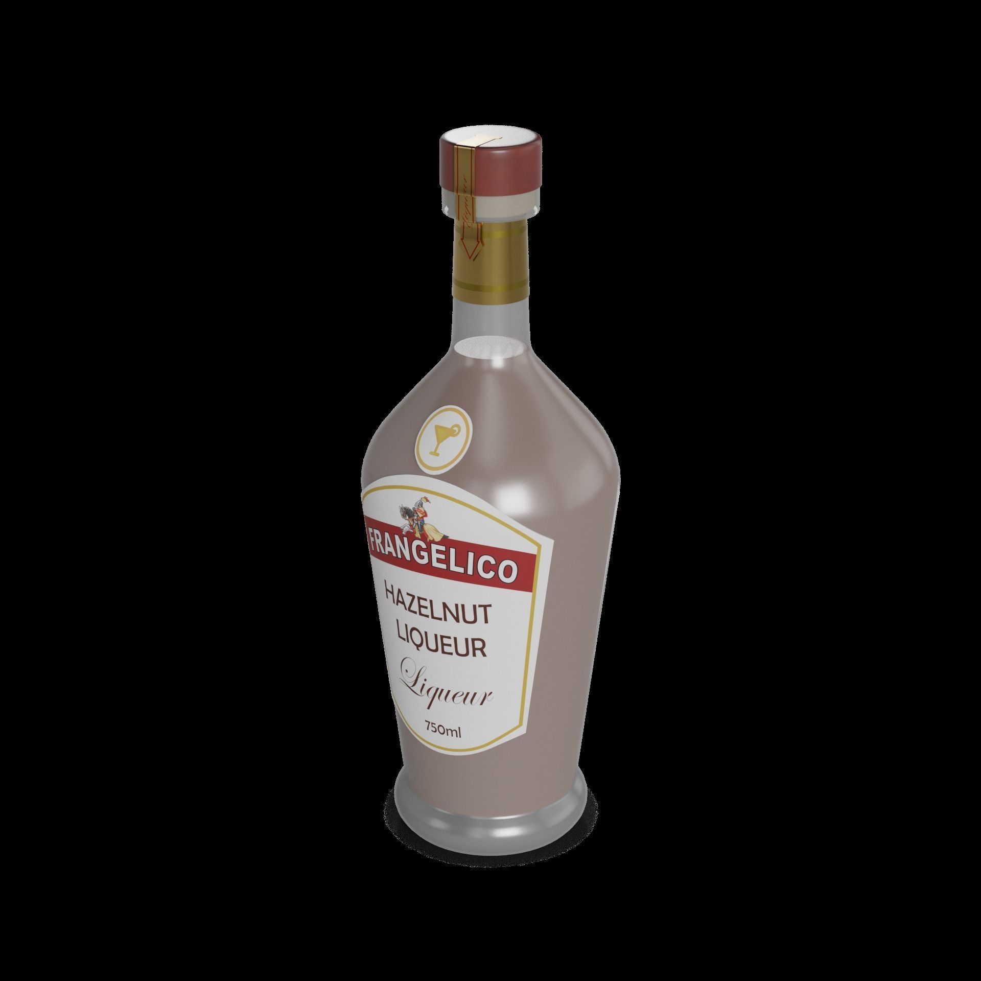 Liqueur Frangelico Hazelnut Liqueur Low-poly 3D model_1