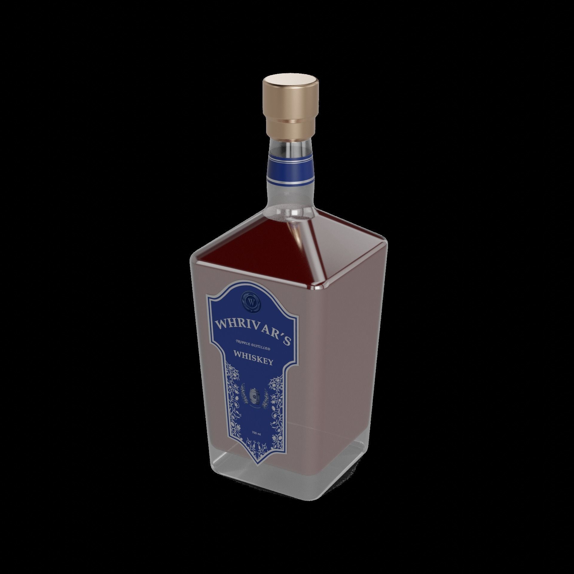 Whiskey Whiskey Low-poly 3D model_1