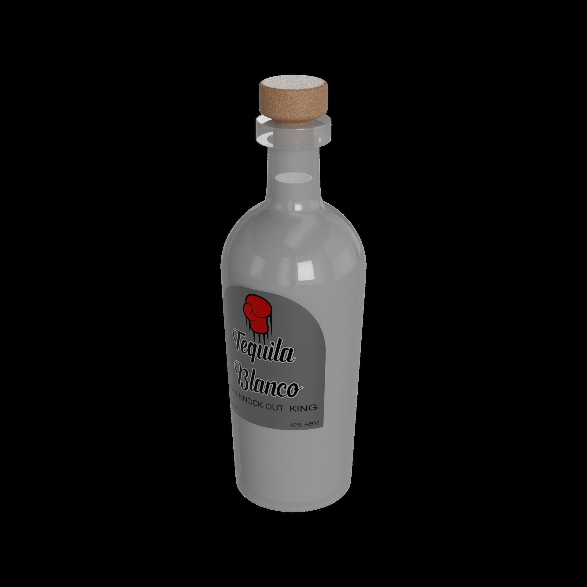 Tequila Tequila Blanco Low-poly 3D model_1