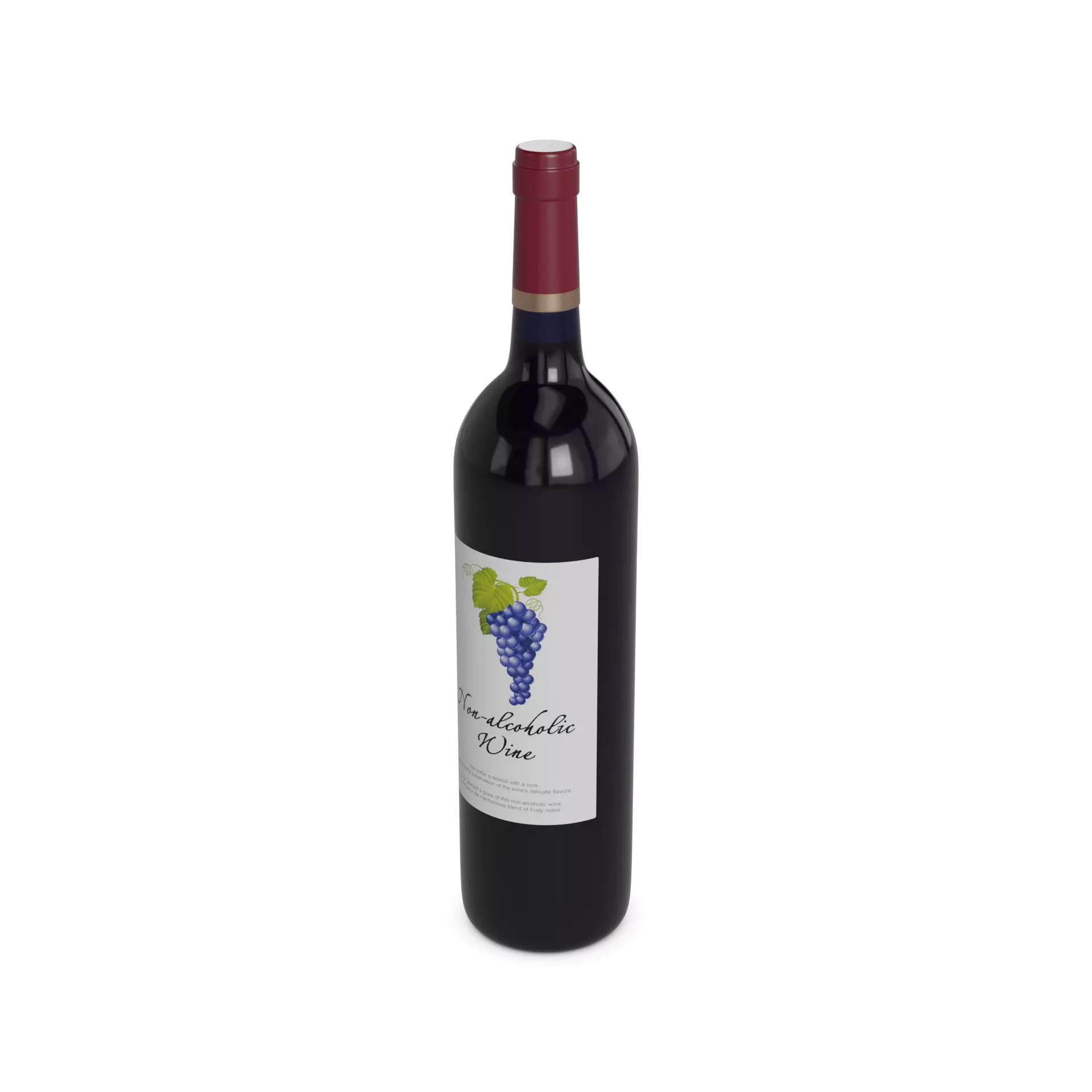 Non-alcoholic wine Non-alcoholic Wine Low-poly 3D model_0