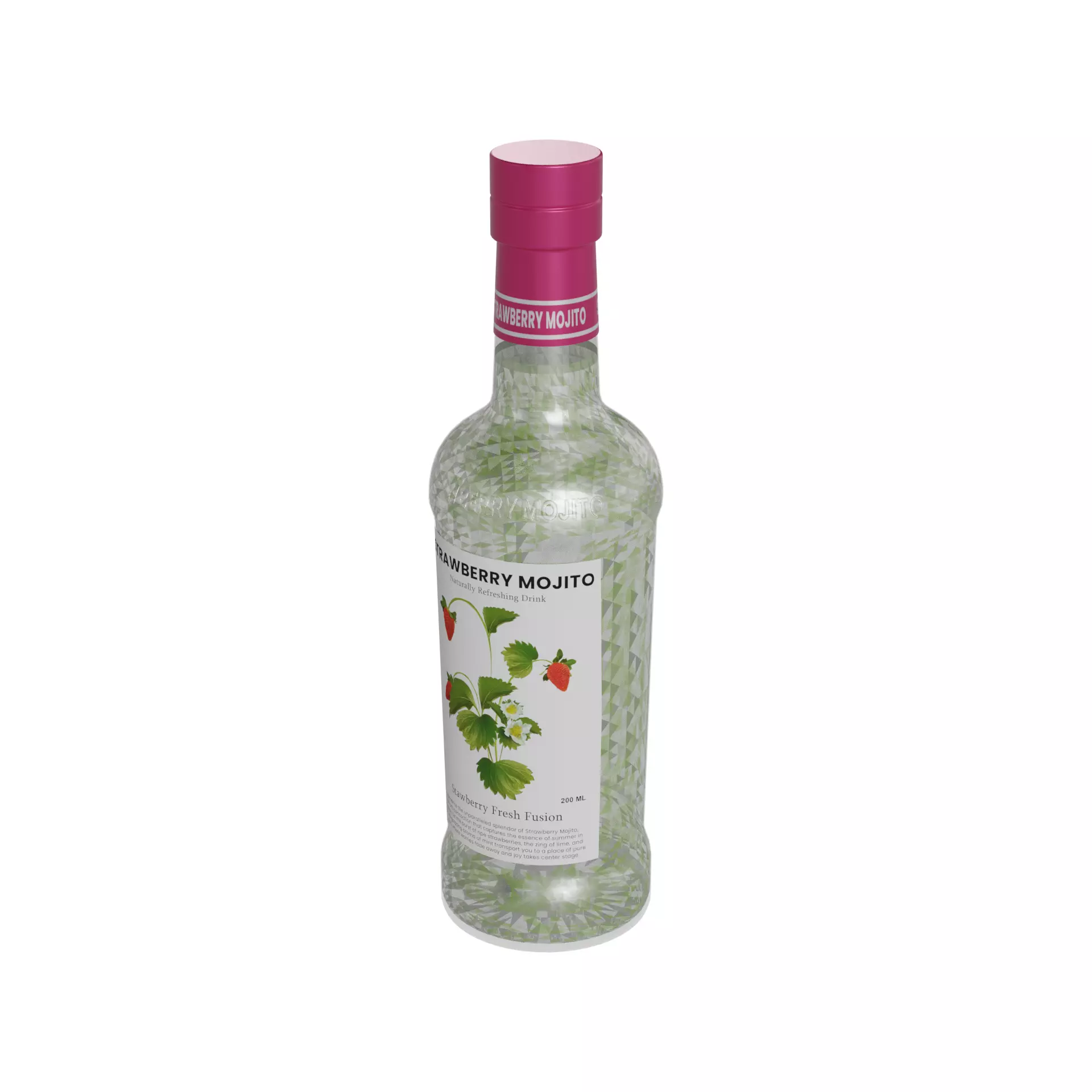 Cocktails Strawberry Mojito Low-poly 3D model