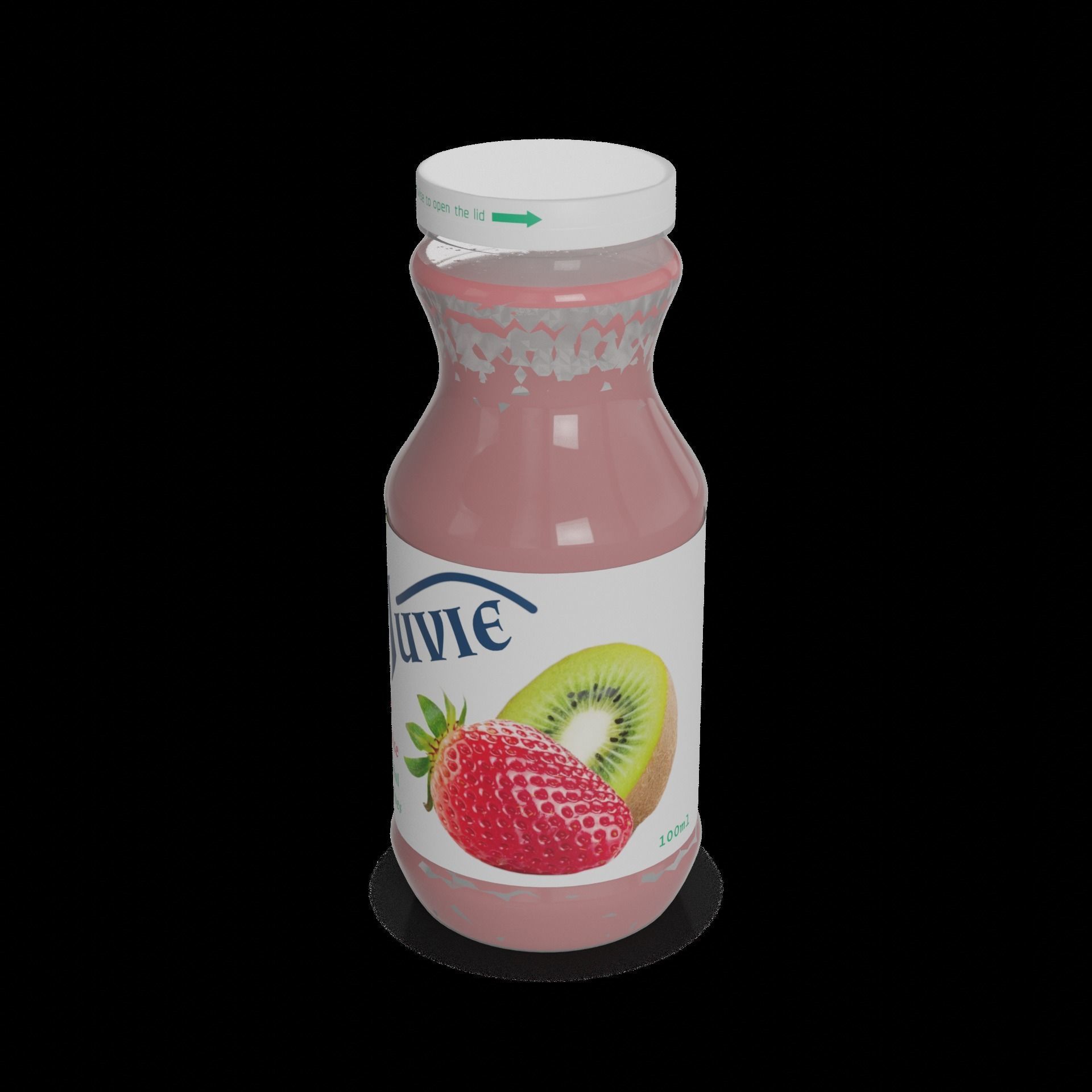 Nectars and juice drinks Strawberry Kiwi Juice Drink Low-poly 3D model_1