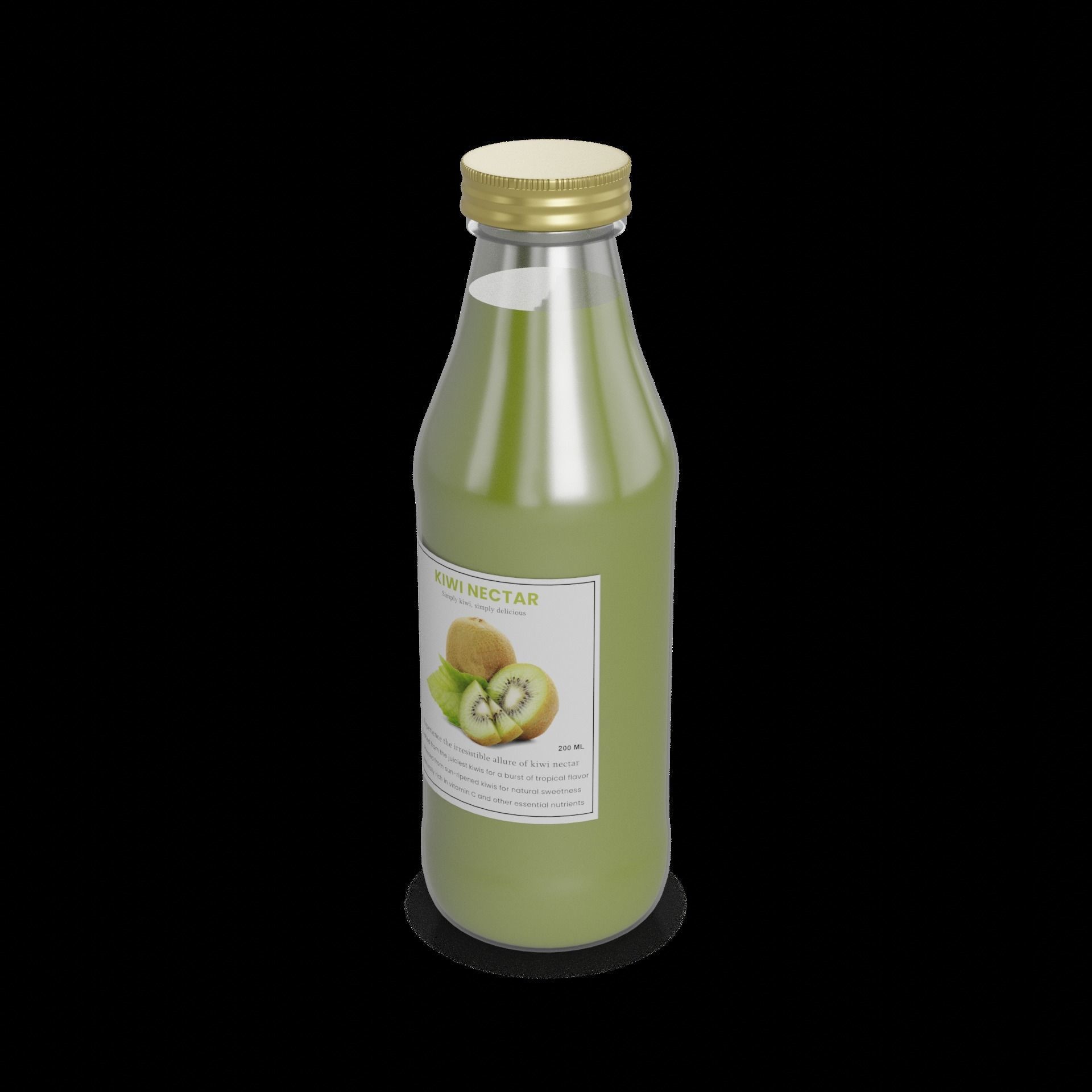 Nectars and juice drinks Kiwi Nectar Low-poly 3D model_1