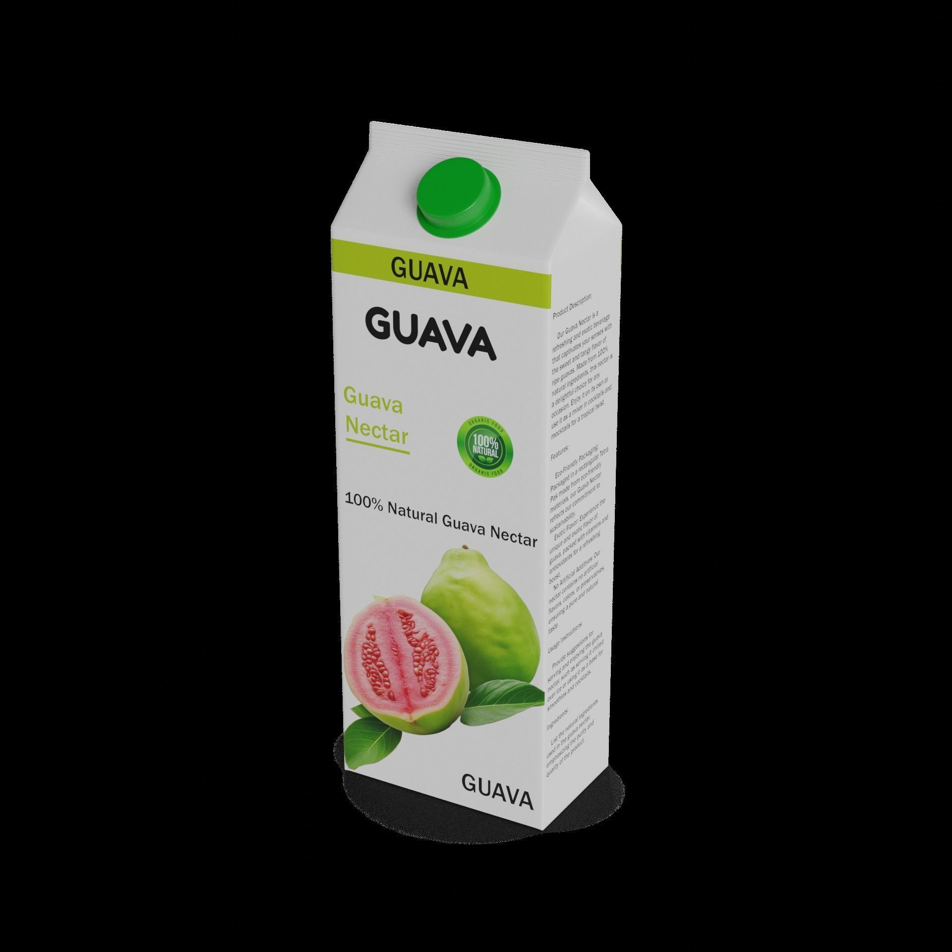 Nectars and juice drinks Guava Nectar Low-poly 3D model_1
