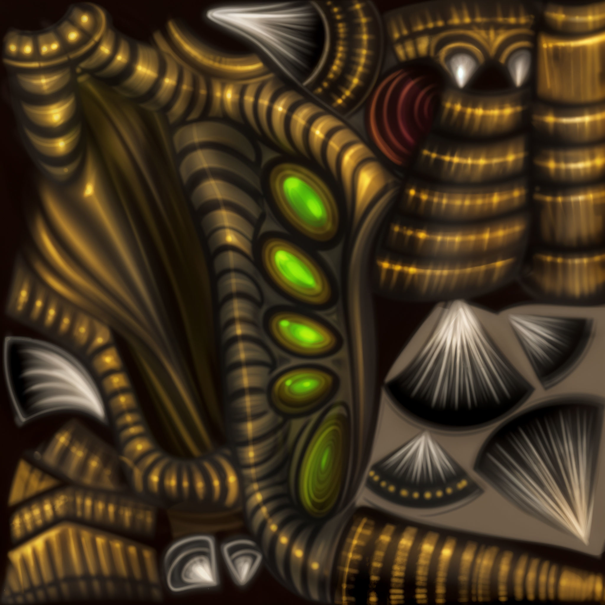 Animated Green Stingray Flying Monster Low-poly 3D model_36