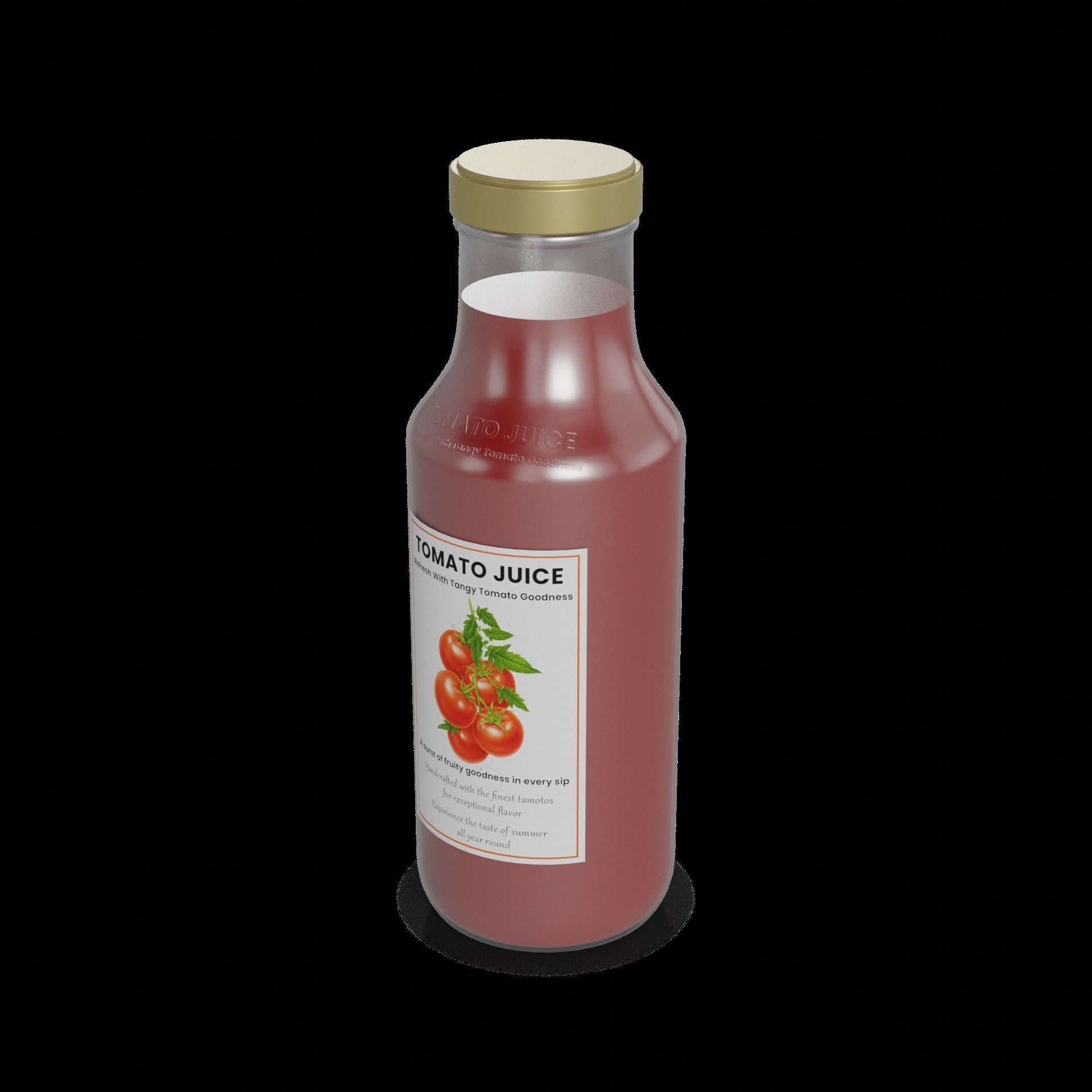 Juice Tomato Juice Low-poly 3D model_1