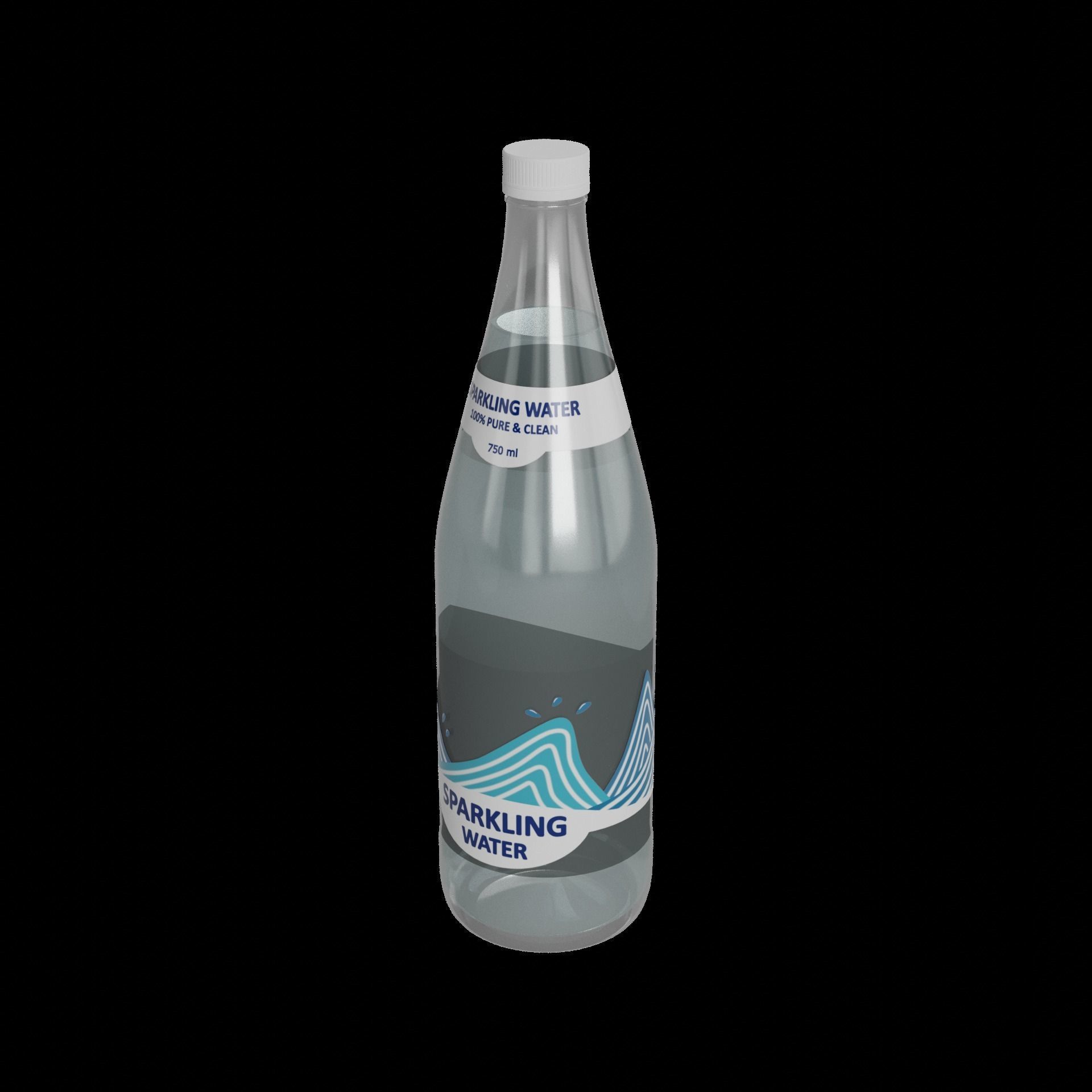 Sparkling water Sparkling Water Low-poly 3D model_1