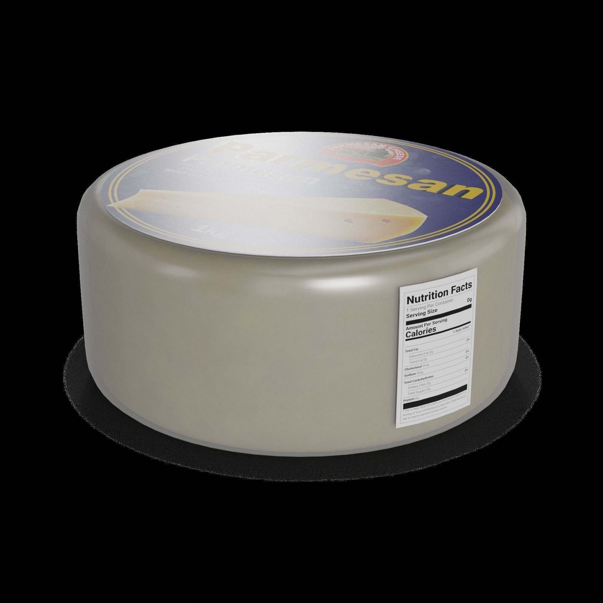 Hard cheese Parmesan Cheese Low-poly 3D model_1