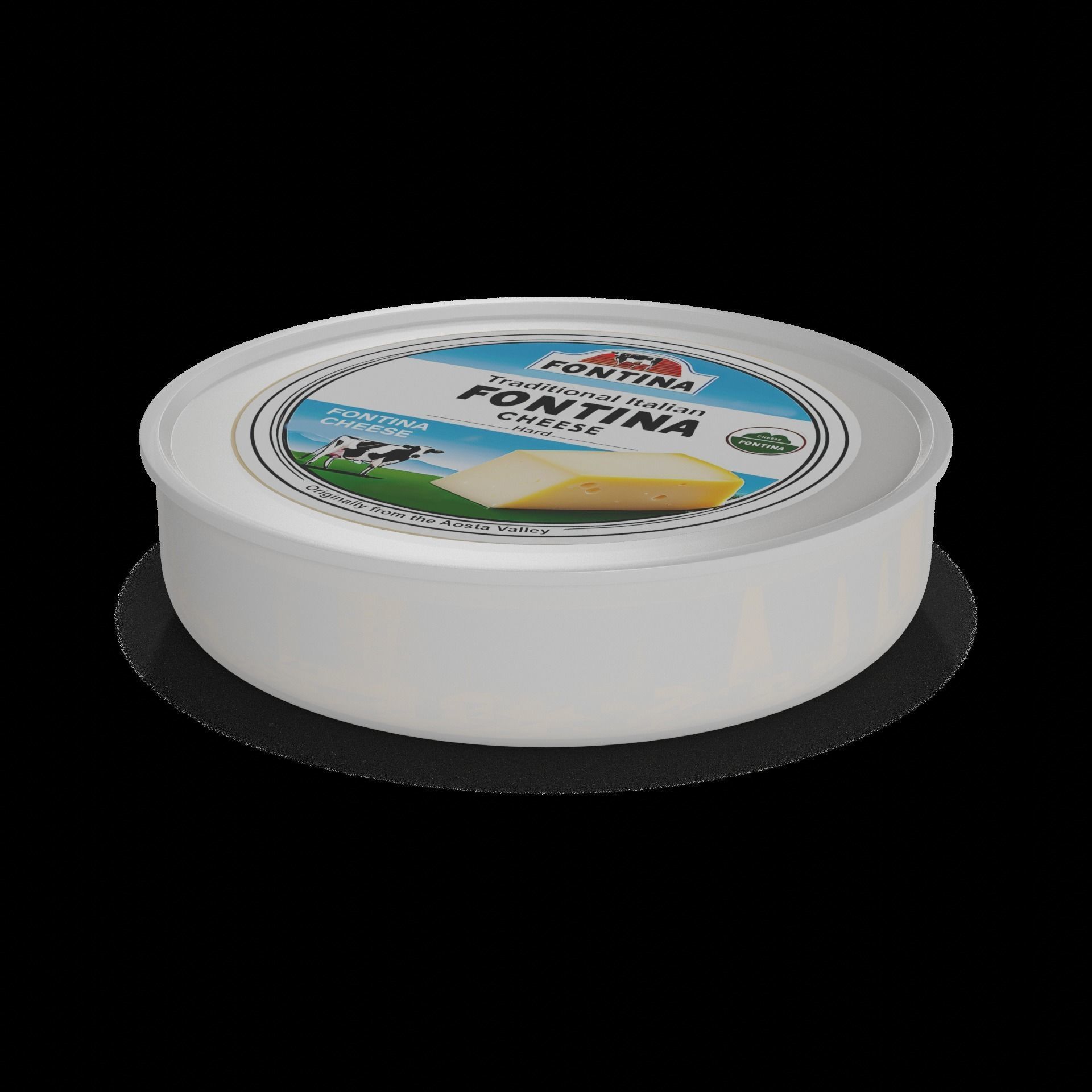 Hard cheese Fontina Cheese Low-poly 3D model_1