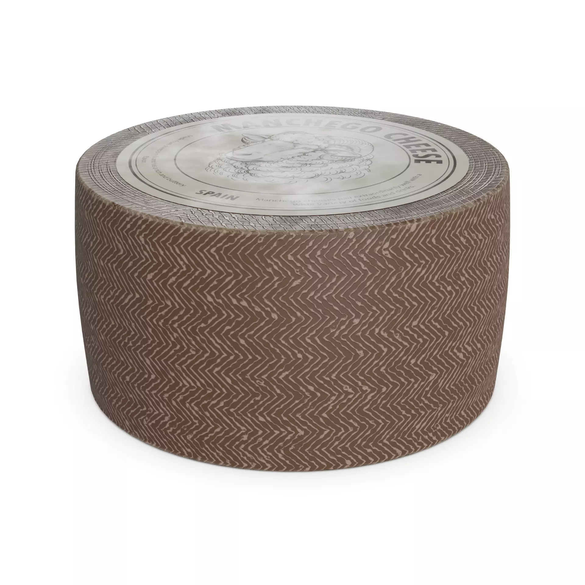 Hard cheese Manchego Cheese Low-poly 3D model_0