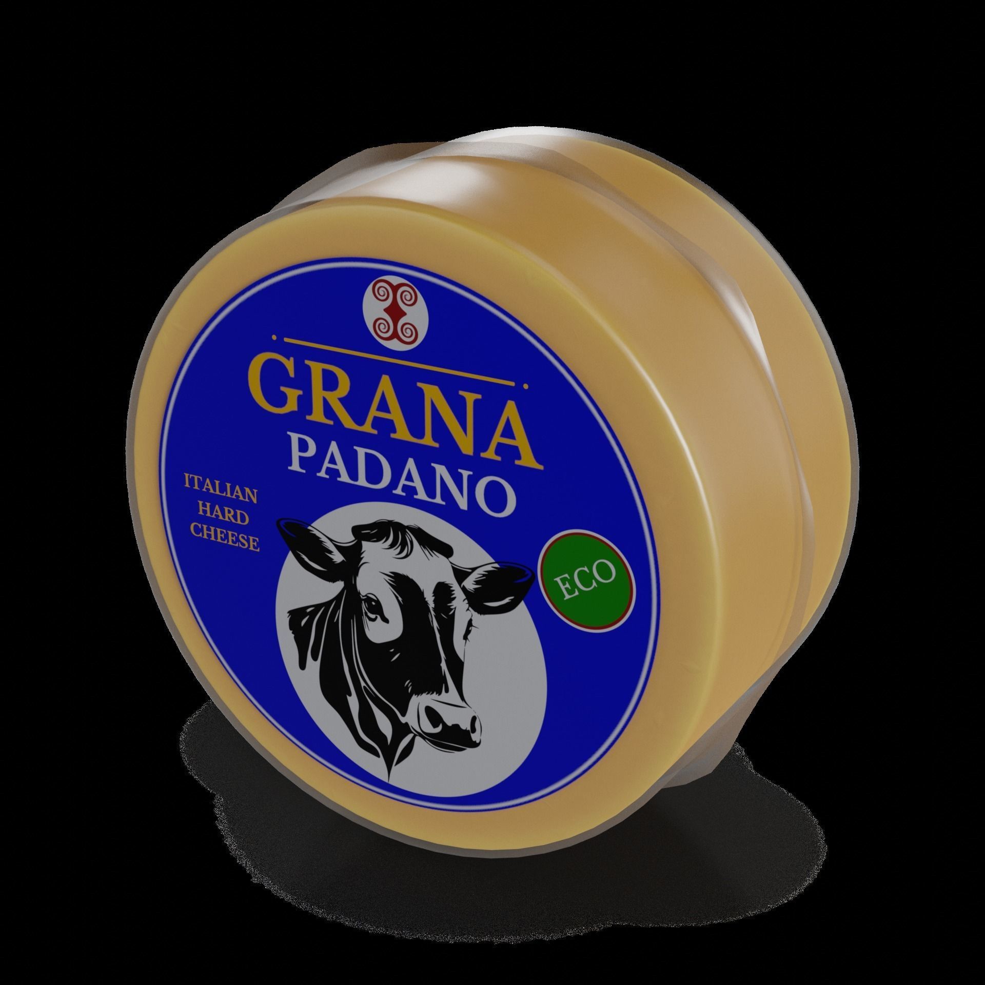 Hard cheese Grana Padano Cheese Low-poly 3D model_1