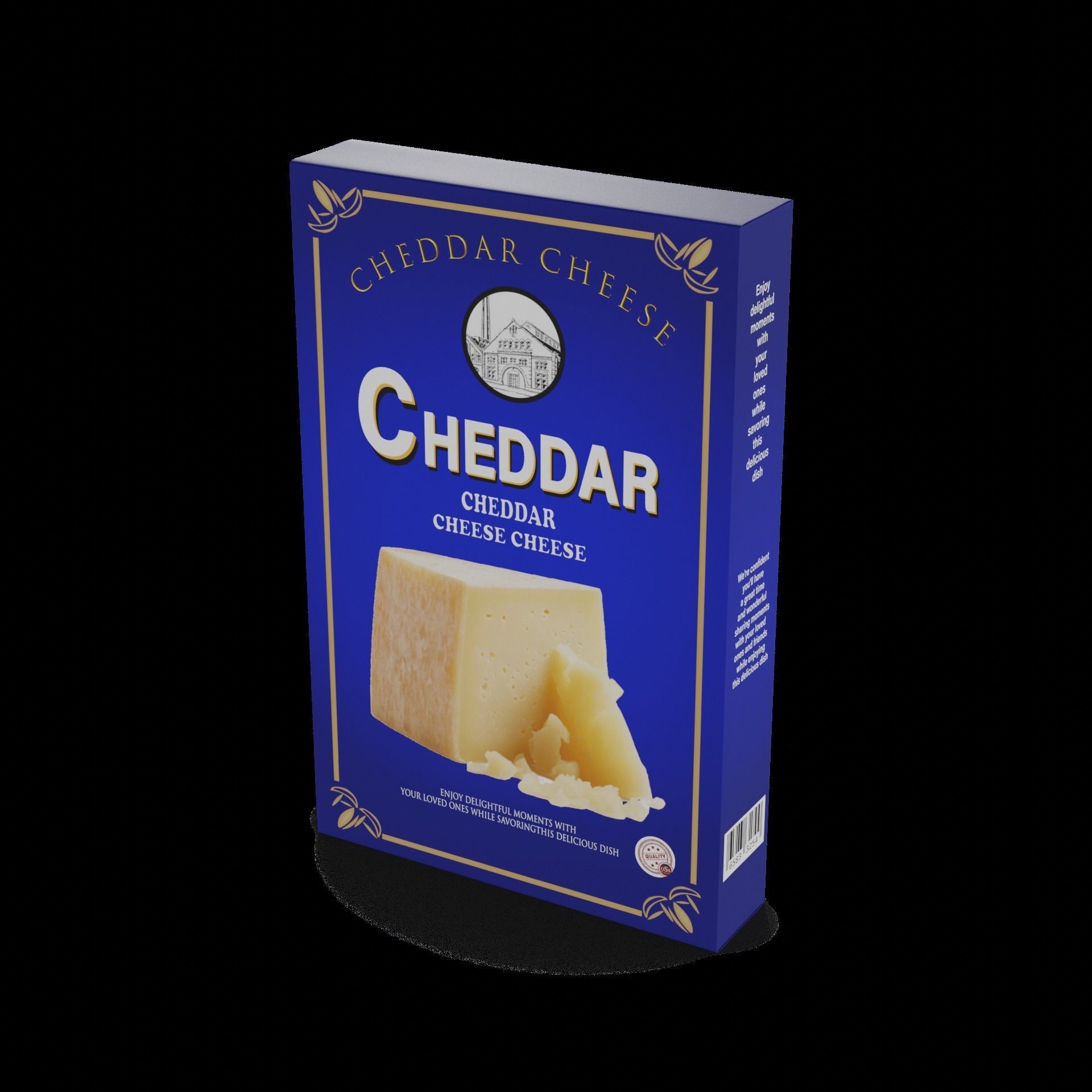 Hard cheese Cheddar Cheese Low-poly 3D model_1
