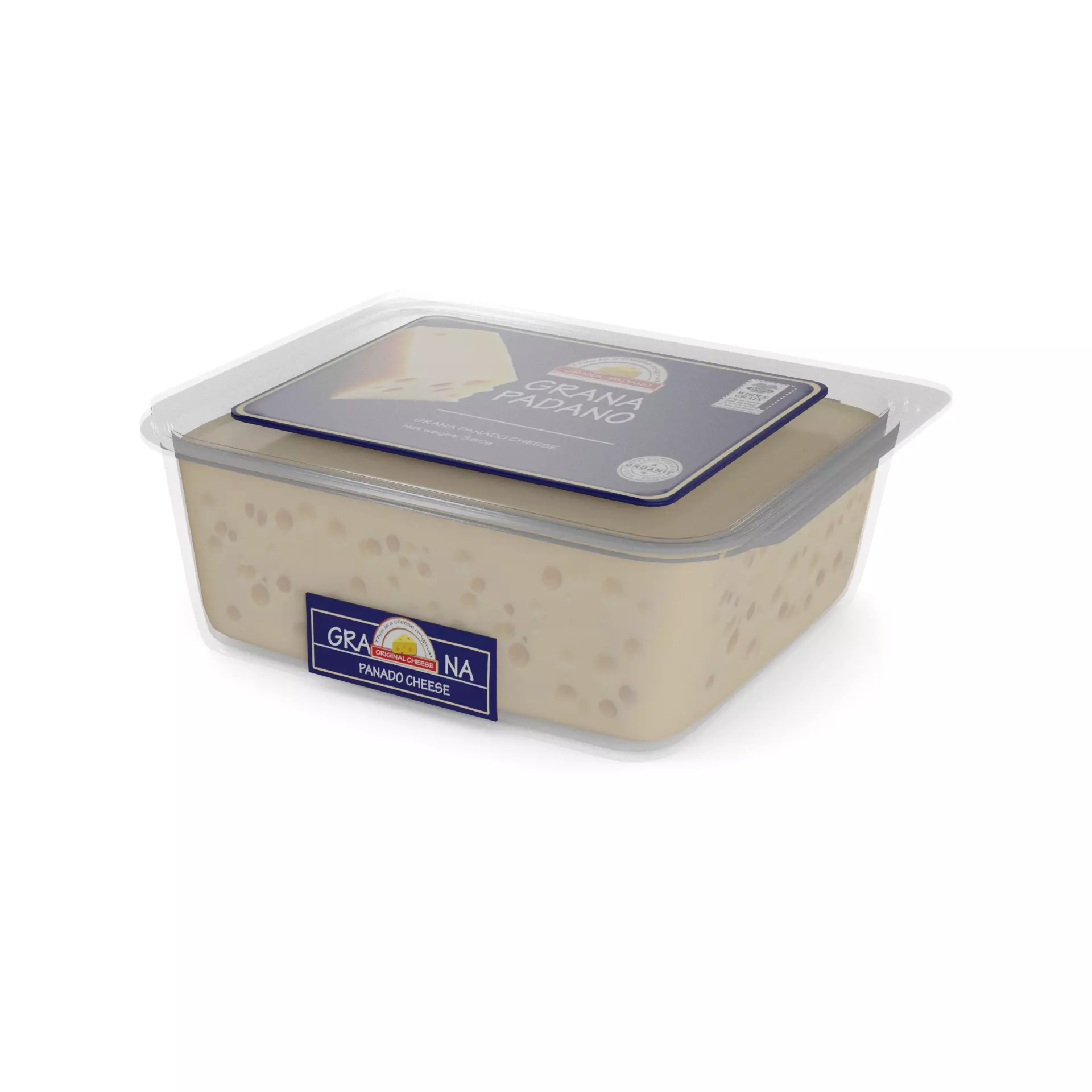 Hard cheese Grana Padano Cheese Low-poly 3D model_0