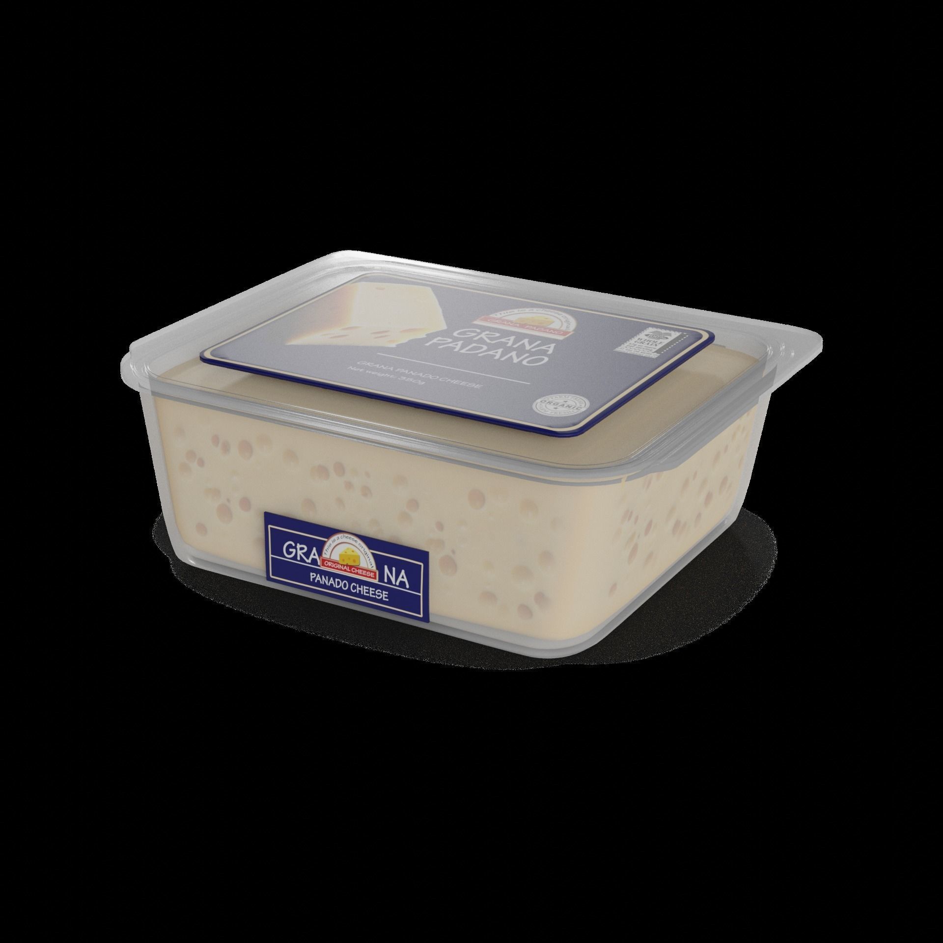 Hard cheese Grana Padano Cheese Low-poly 3D model_1