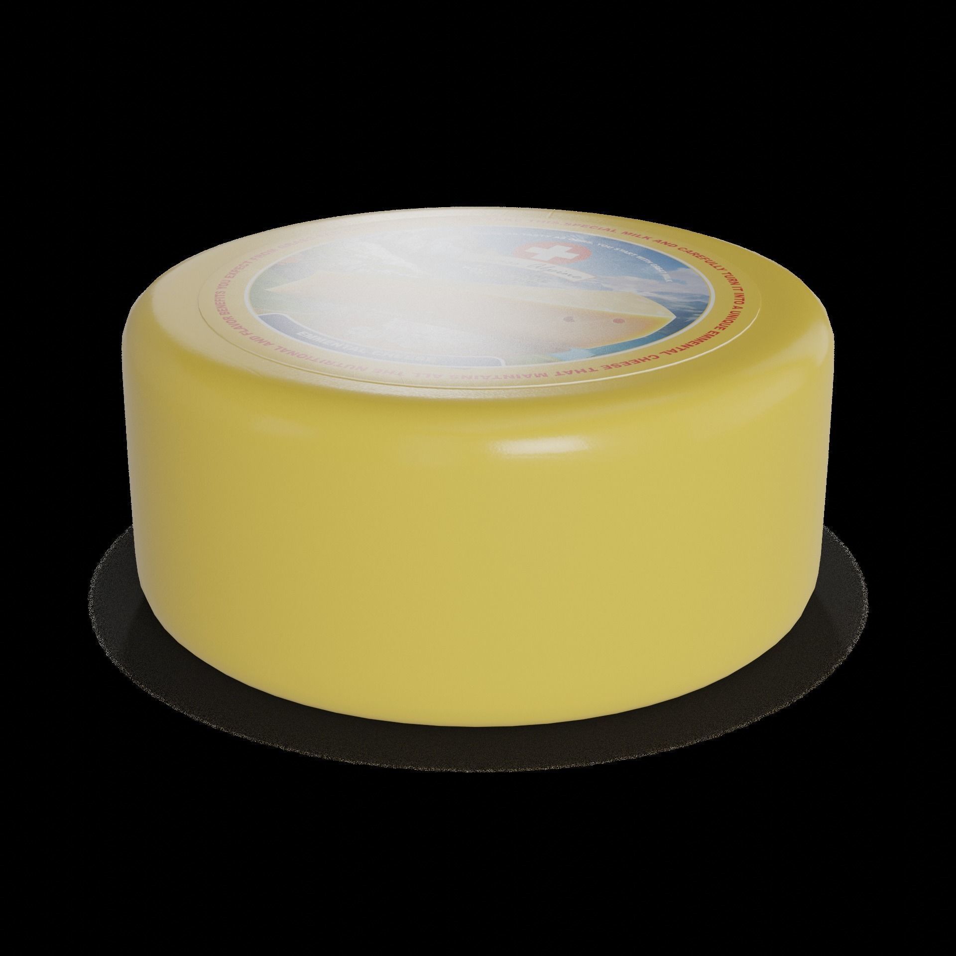 Hard cheese Emmental Cheese Low-poly 3D model_1
