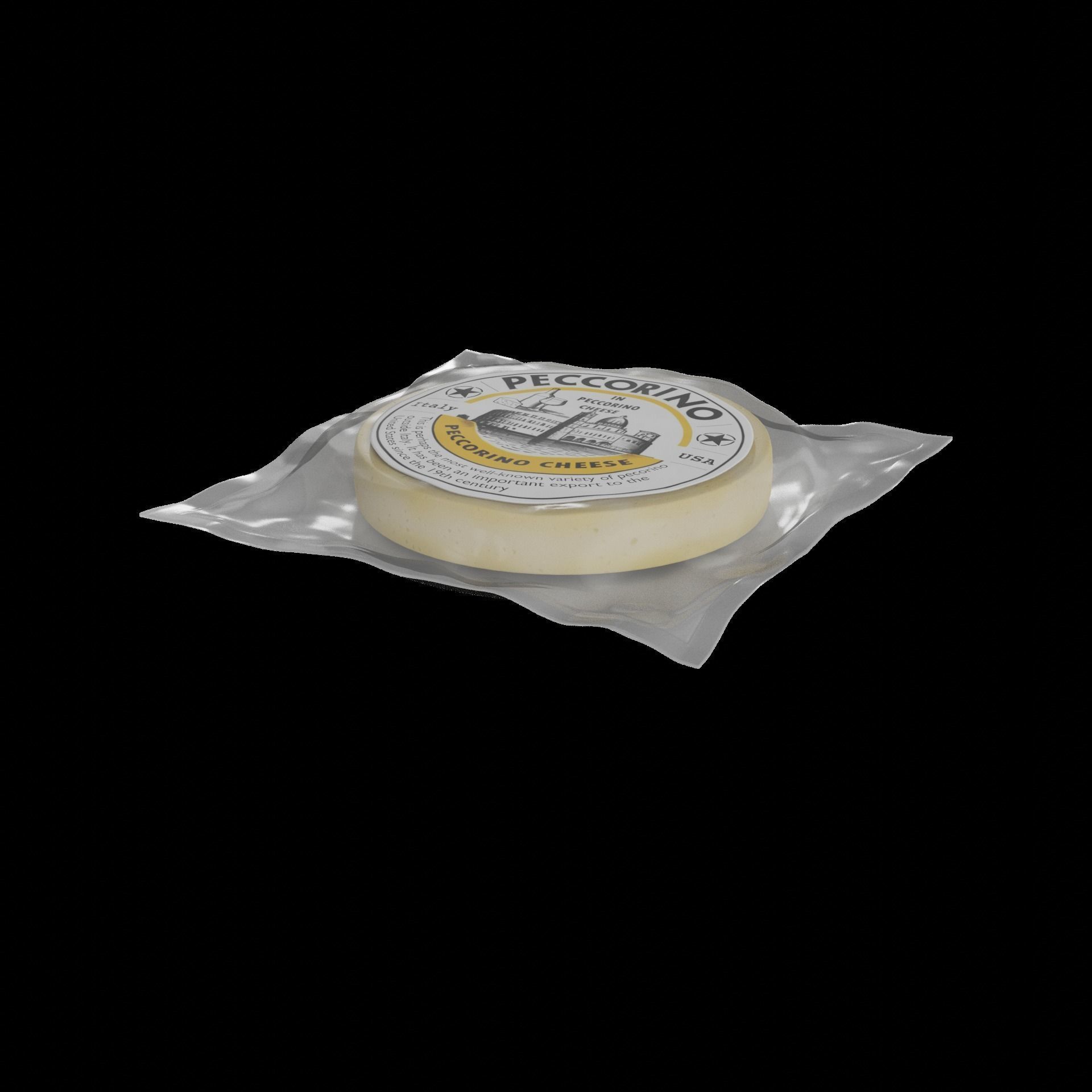 Hard cheese Pecorino Romano Cheese 3D model_1