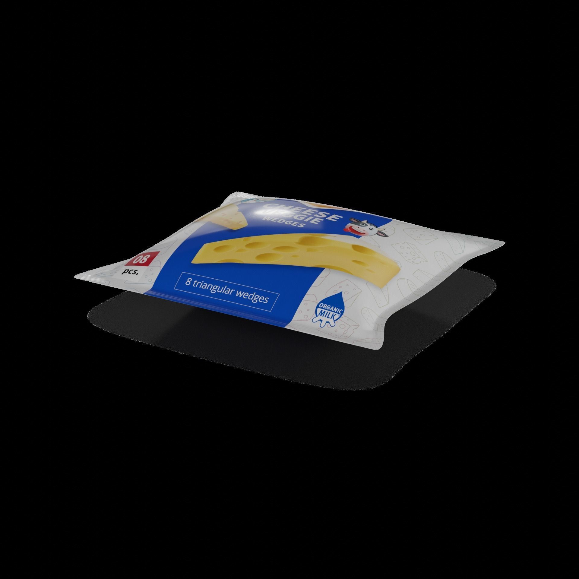 Processed cheese Processed Cheese Wedges Low-poly 3D model_1