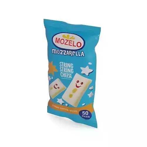 Mozzarella and burrata cheese Mozzarella String Cheese Low-poly 3D model
