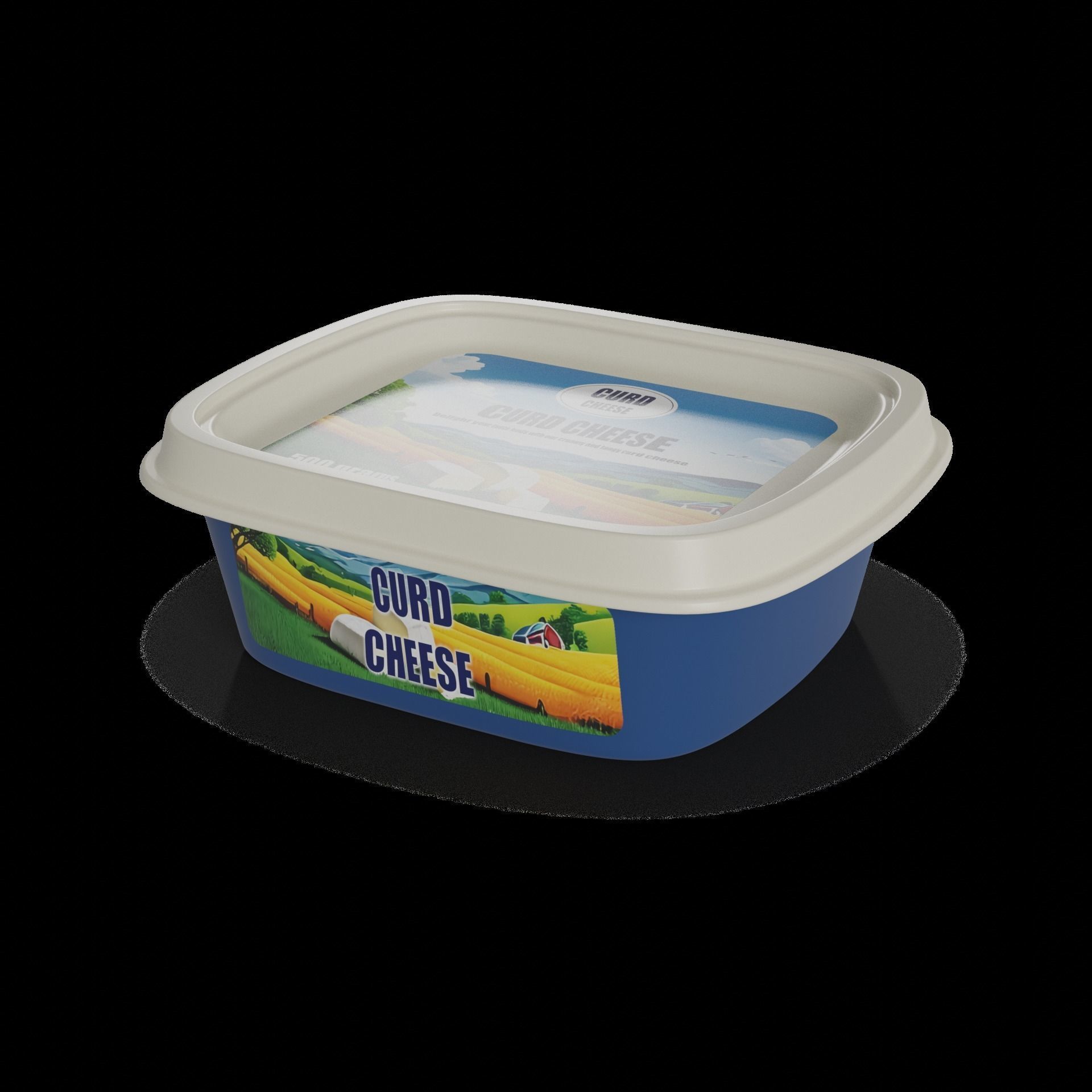 Curd cheese Curd Cheese Low-poly 3D model_1