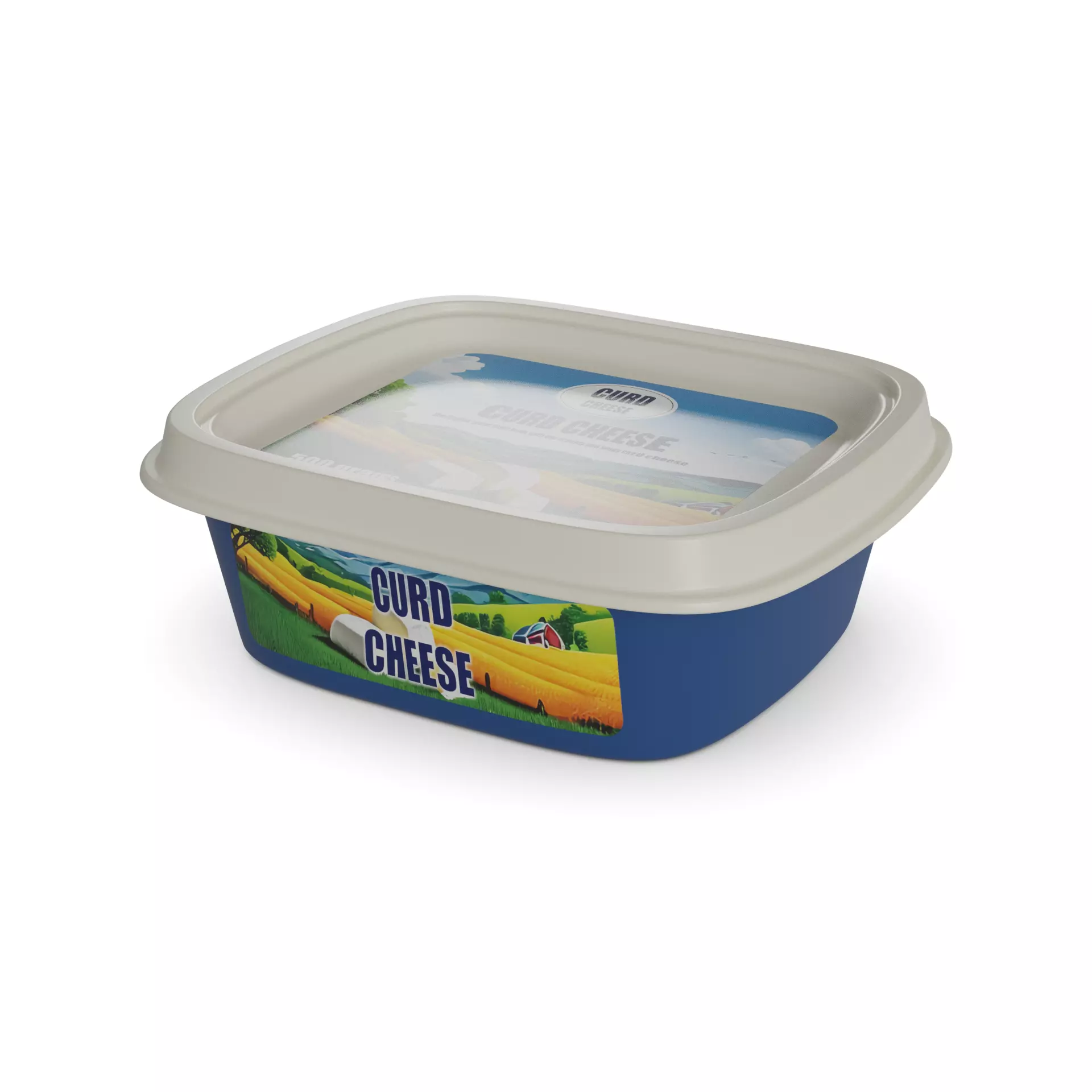 Curd cheese Curd Cheese Low-poly 3D model_0